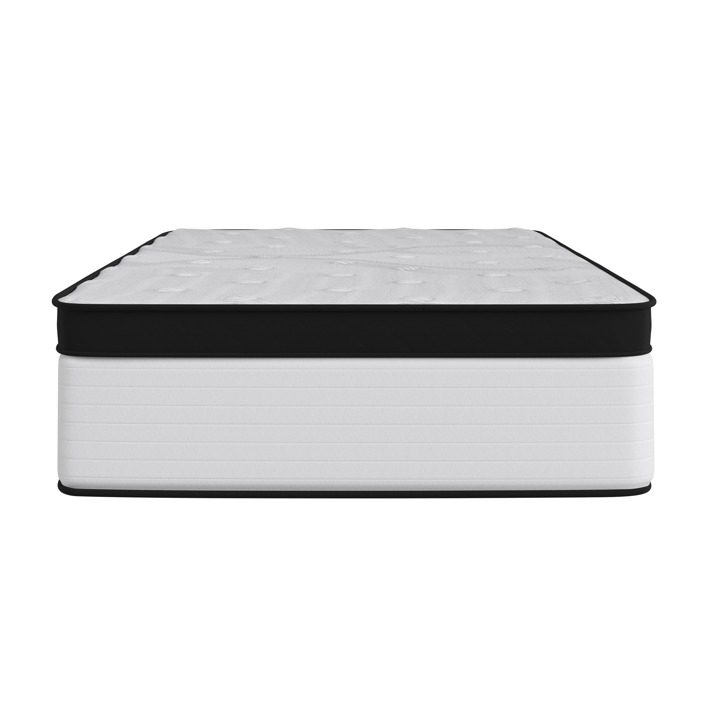 Capri Comfortable Sleep Firm 12 Inch CertiPUR-US Certified Hybrid Pocket Spring Mattress, Extra Firm Feel, Durable Support, Mattress in a Box-Mattress-Flash Furniture-Wall2Wall Furnishings