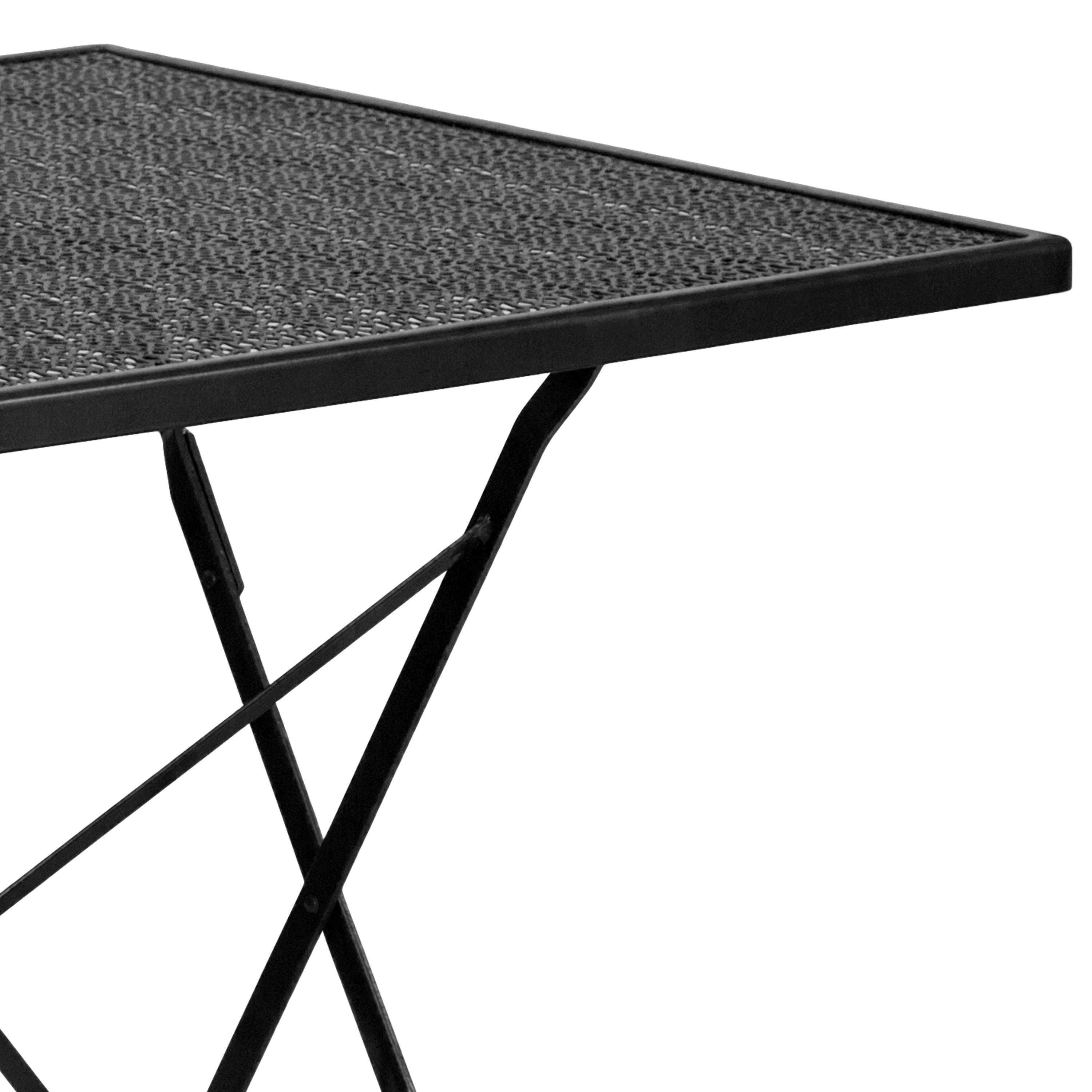 Oia Commercial Grade 28" Square Indoor-Outdoor Steel Folding Patio Table-Indoor/Outdoor Tables-Flash Furniture-Wall2Wall Furnishings