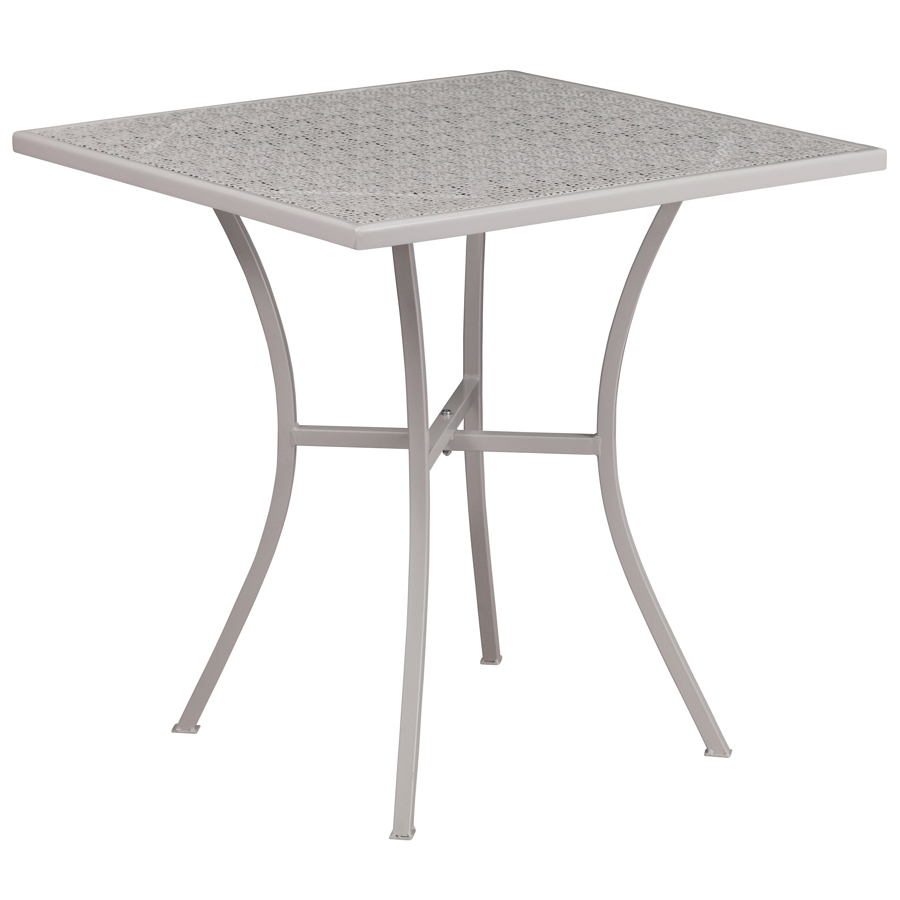 Oia Commercial Grade 28" Square Indoor-Outdoor Steel Patio Table Set with 2 Round Back Chairs-Indoor/Outdoor Dining Sets-Flash Furniture-Wall2Wall Furnishings
