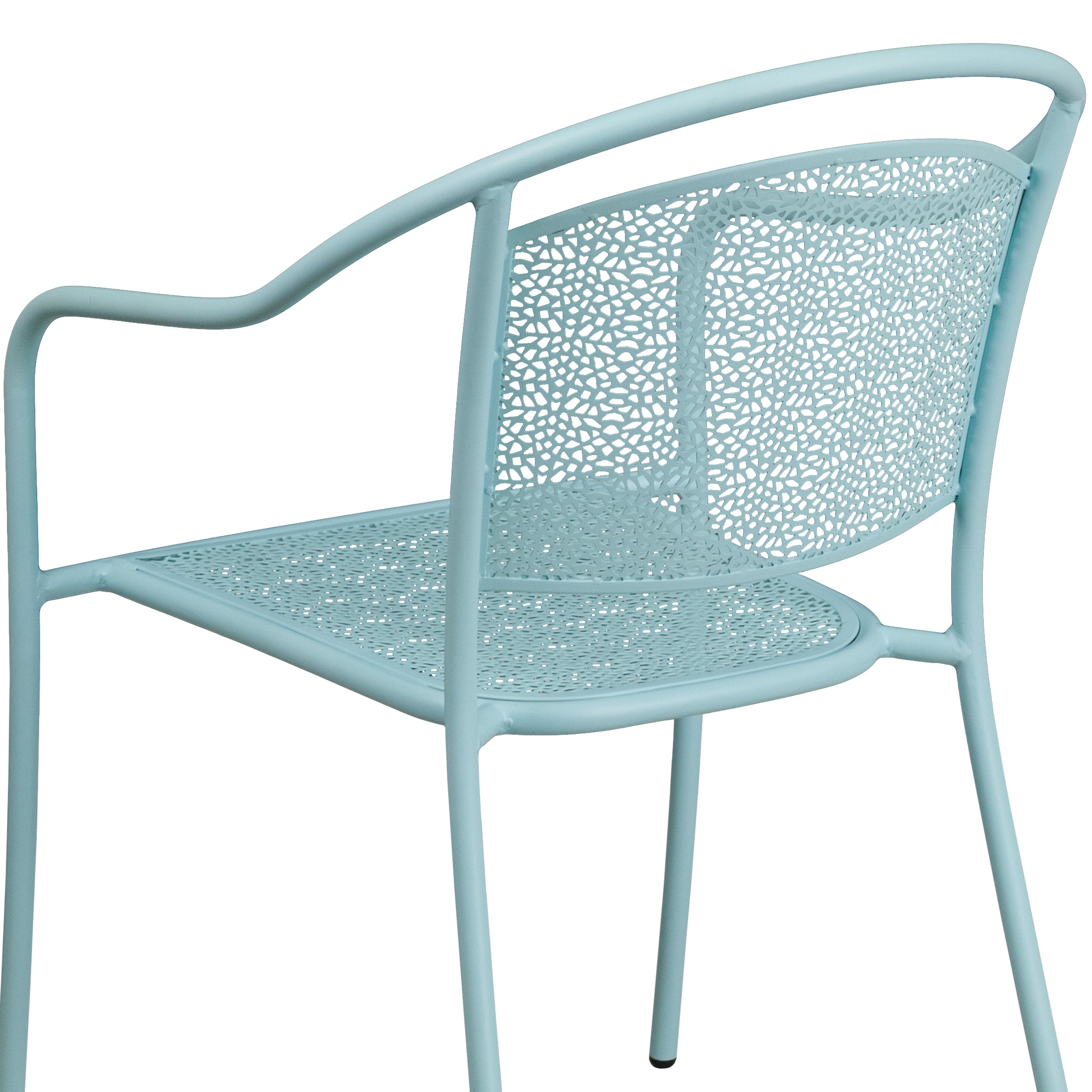 Oia Commercial Grade Indoor-Outdoor Steel Patio Arm Chair with Round Back-Indoor/Outdoor Chairs-Flash Furniture-Wall2Wall Furnishings