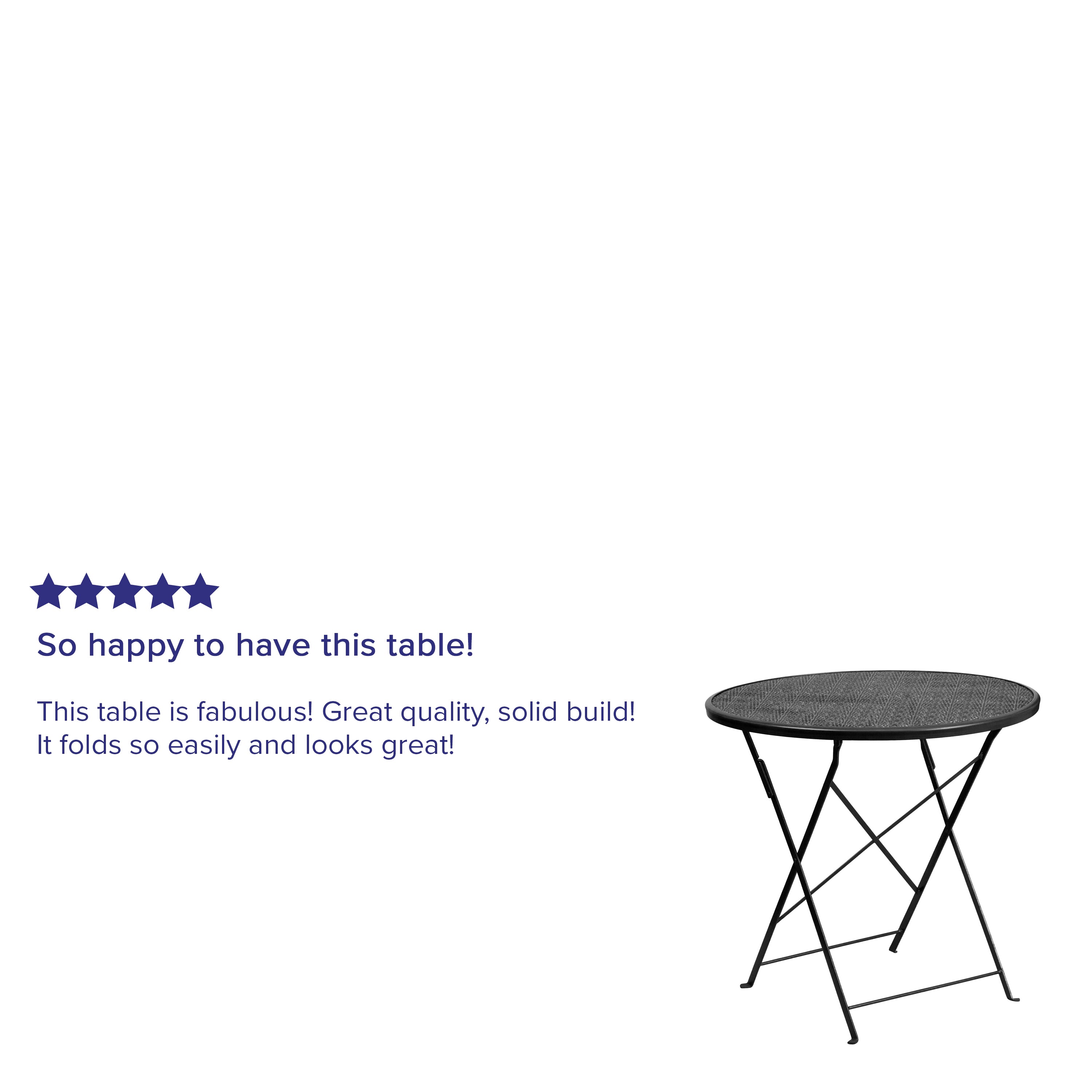 Oia Commercial Grade 30" Round Indoor-Outdoor Steel Folding Patio Table-Indoor/Outdoor Tables-Flash Furniture-Wall2Wall Furnishings
