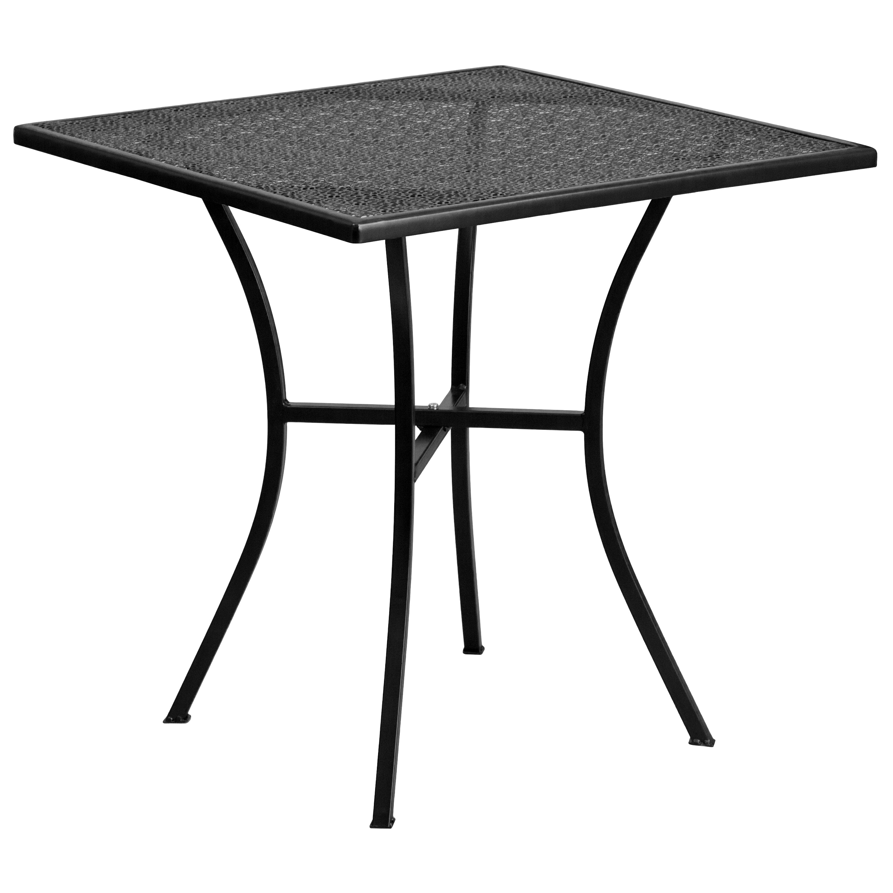 Oia Commercial Grade Square Patio Table | Outdoor Steel Square Patio Table-Indoor/Outdoor Tables-Flash Furniture-Wall2Wall Furnishings