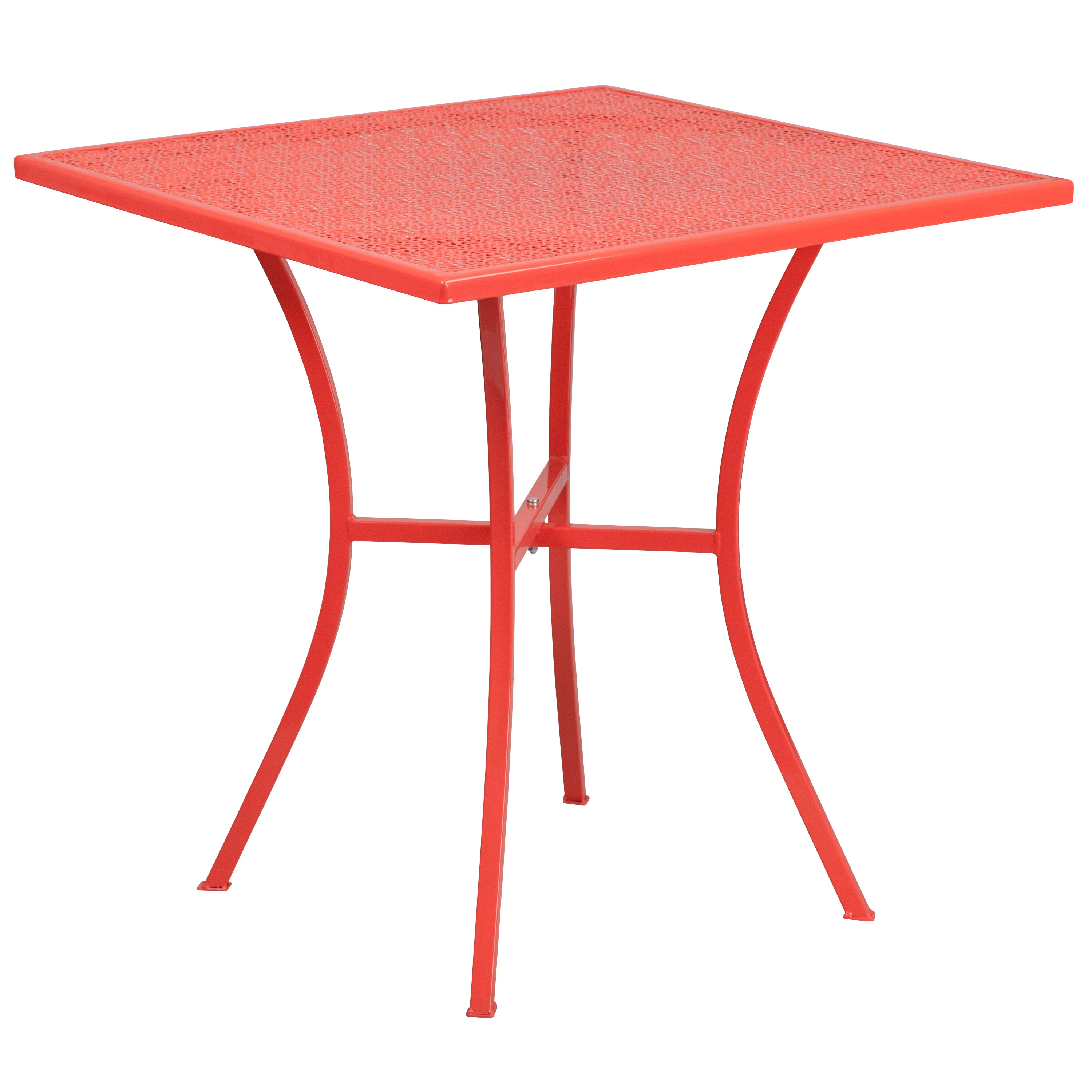 Oia Commercial Grade Square Patio Table | Outdoor Steel Square Patio Table-Indoor/Outdoor Tables-Flash Furniture-Wall2Wall Furnishings