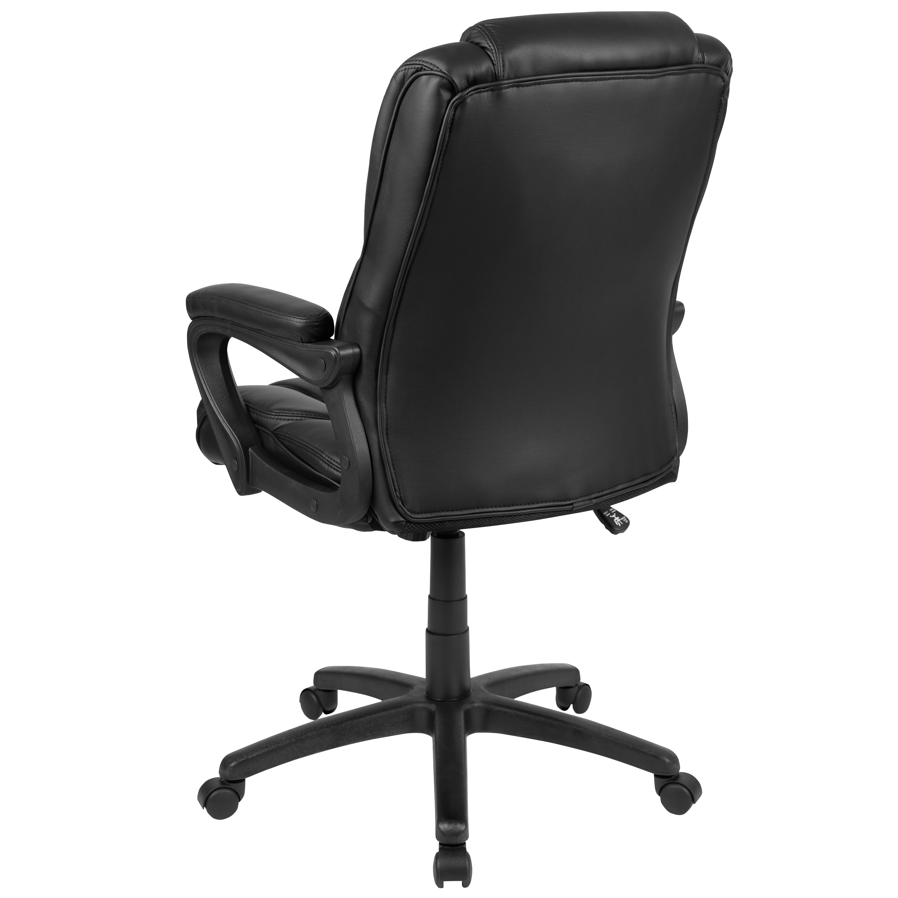 Flash Fundamentals Big & Tall 400 lb. Rated LeatherSoft Swivel Office Chair with Padded Arms-Big & Tall Office Chair-Flash Furniture-Wall2Wall Furnishings