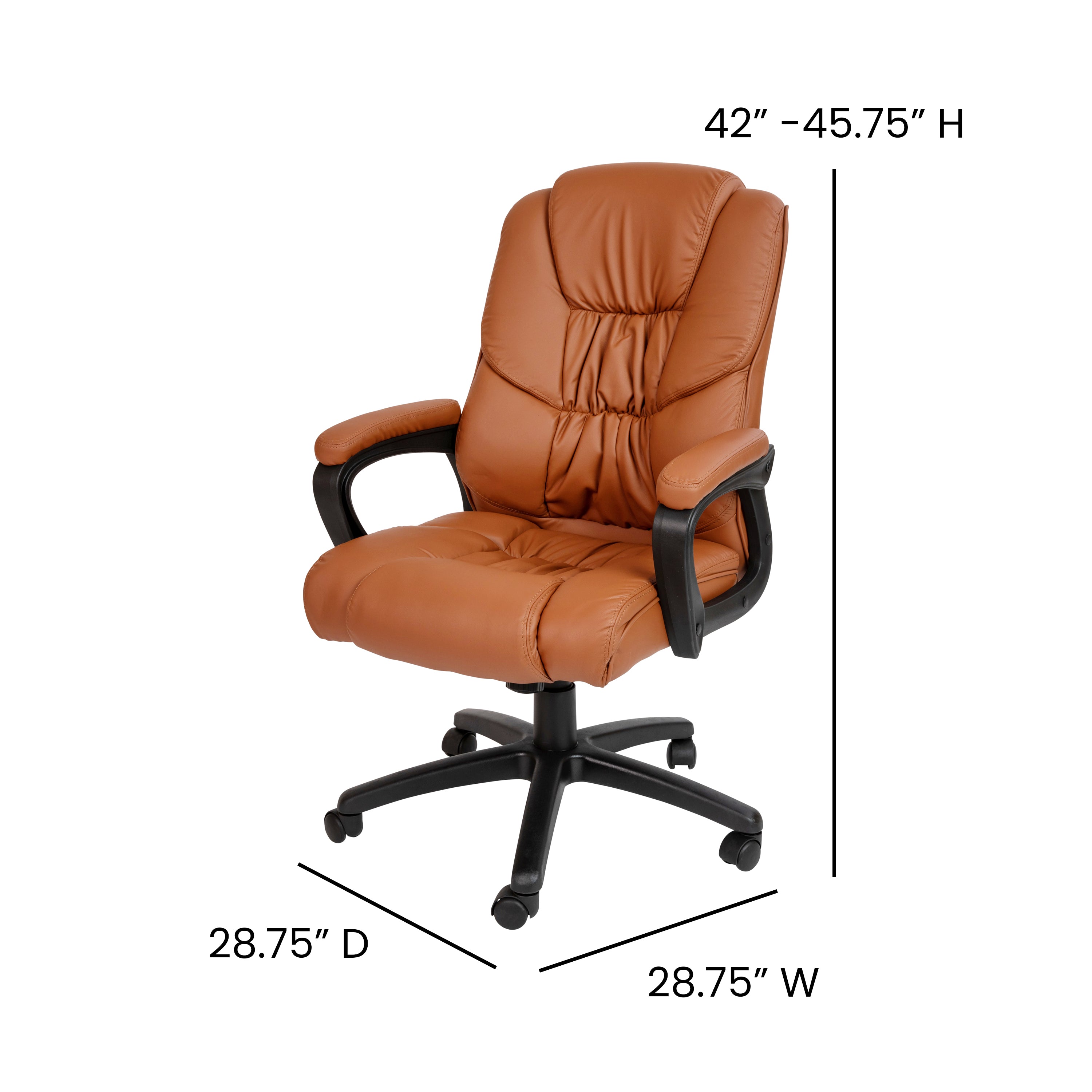 Flash Fundamentals Big & Tall 400 lb. Rated LeatherSoft Swivel Office Chair with Padded Arms