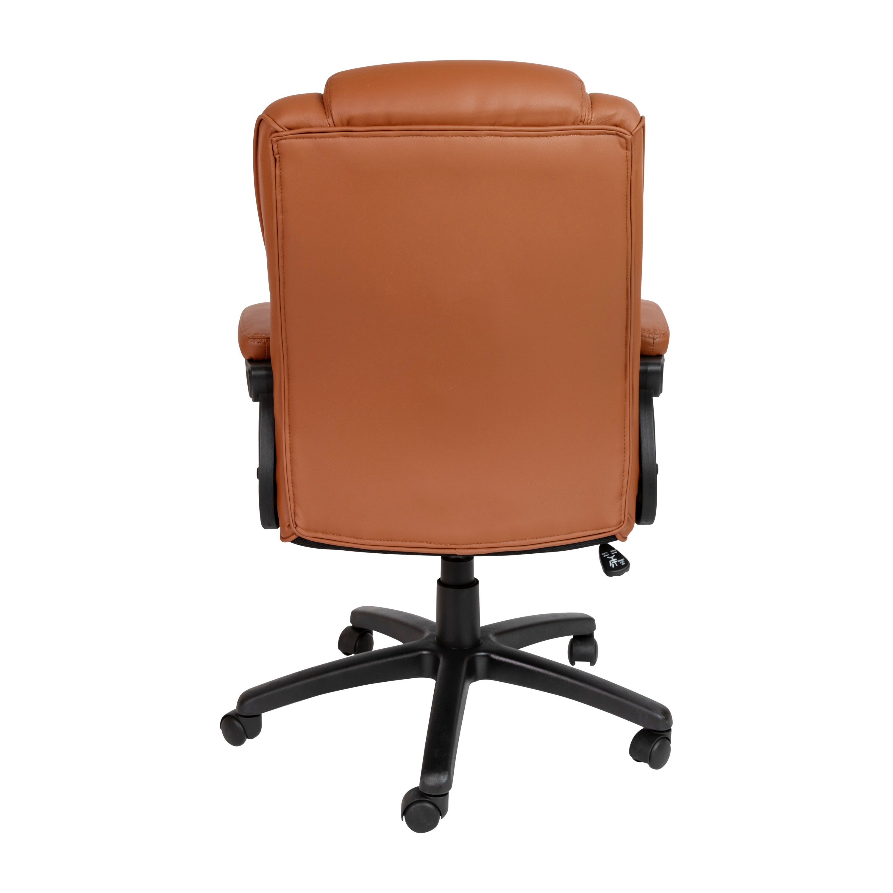 Flash Fundamentals Big & Tall 400 lb. Rated LeatherSoft Swivel Office Chair with Padded Arms-Big & Tall Office Chair-Flash Furniture-Wall2Wall Furnishings