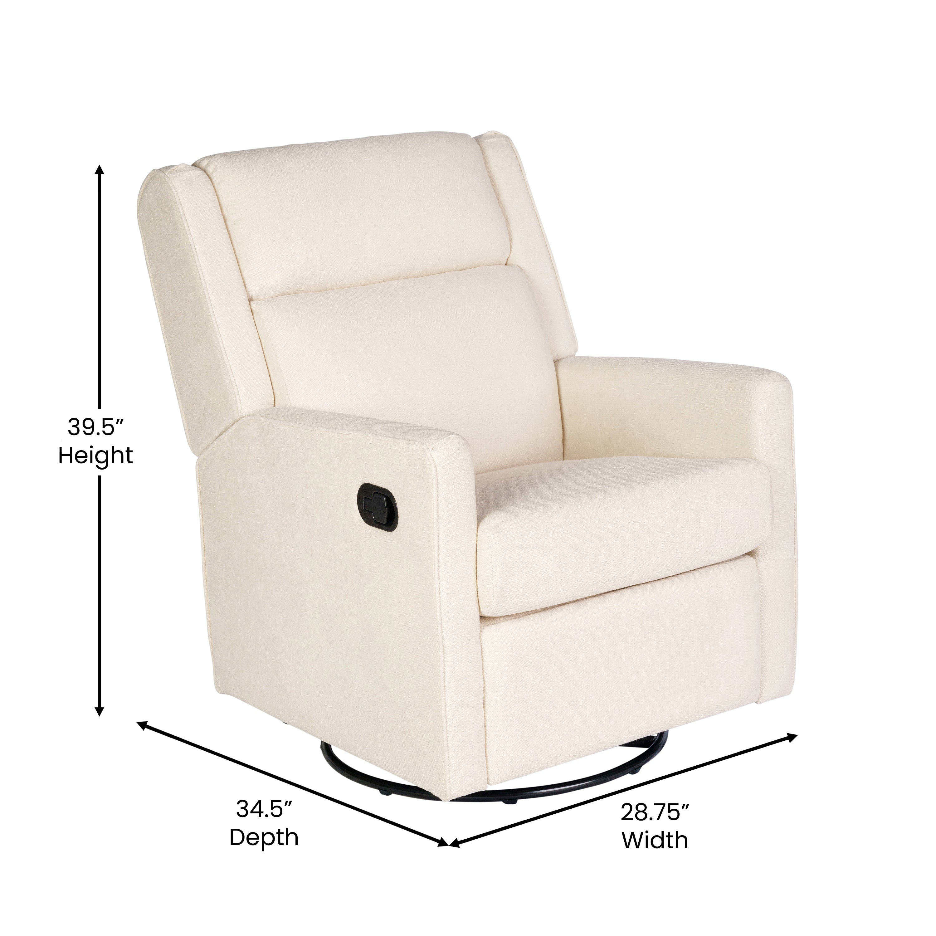 Cash Swivel Glider Rocker Recliner Chair, Manual 360 Degree Swivel Recliner Perfect for Living Room, Bedroom, or Nursery