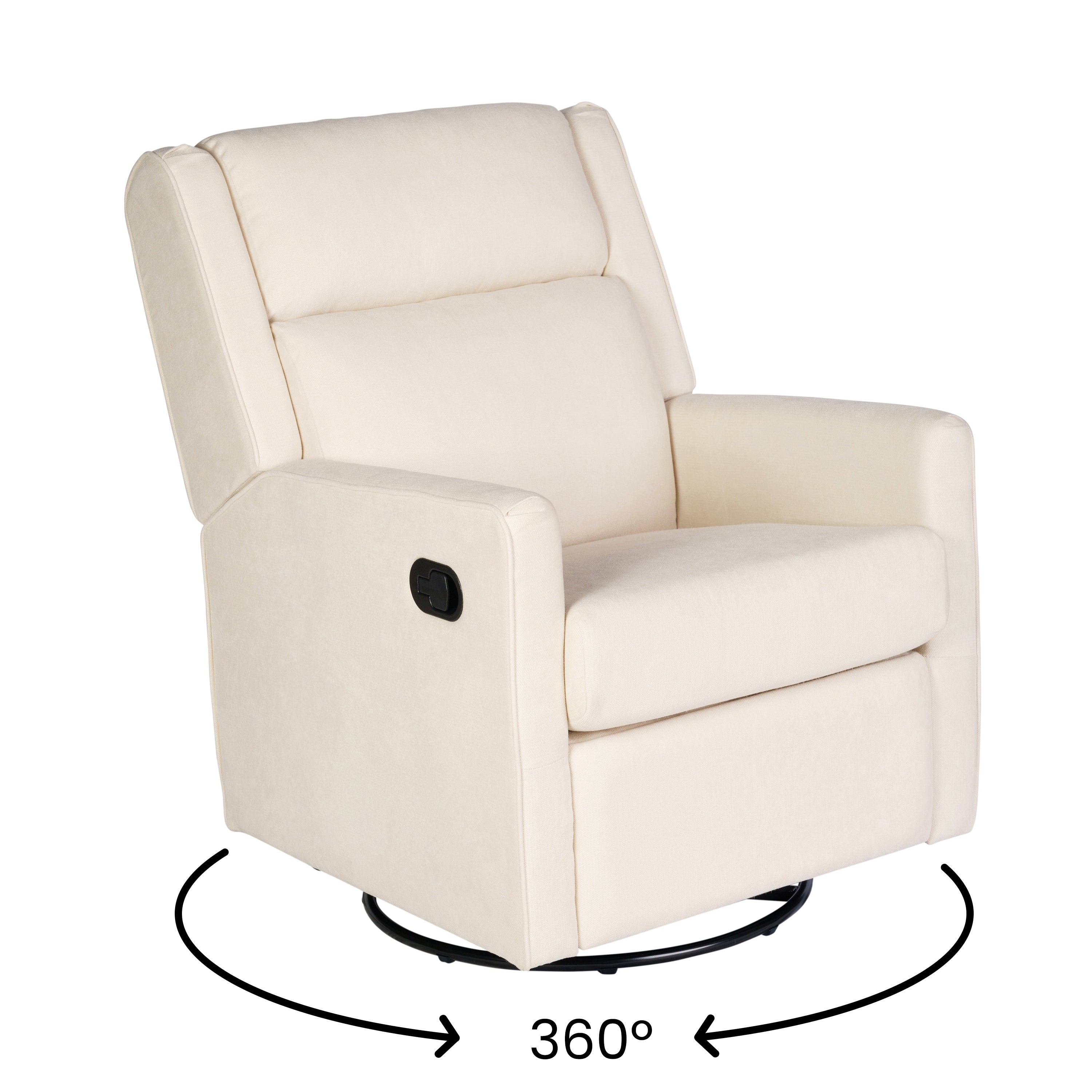 Cash Swivel Glider Rocker Recliner Chair, Manual 360 Degree Swivel Recliner Perfect for Living Room, Bedroom, or Nursery