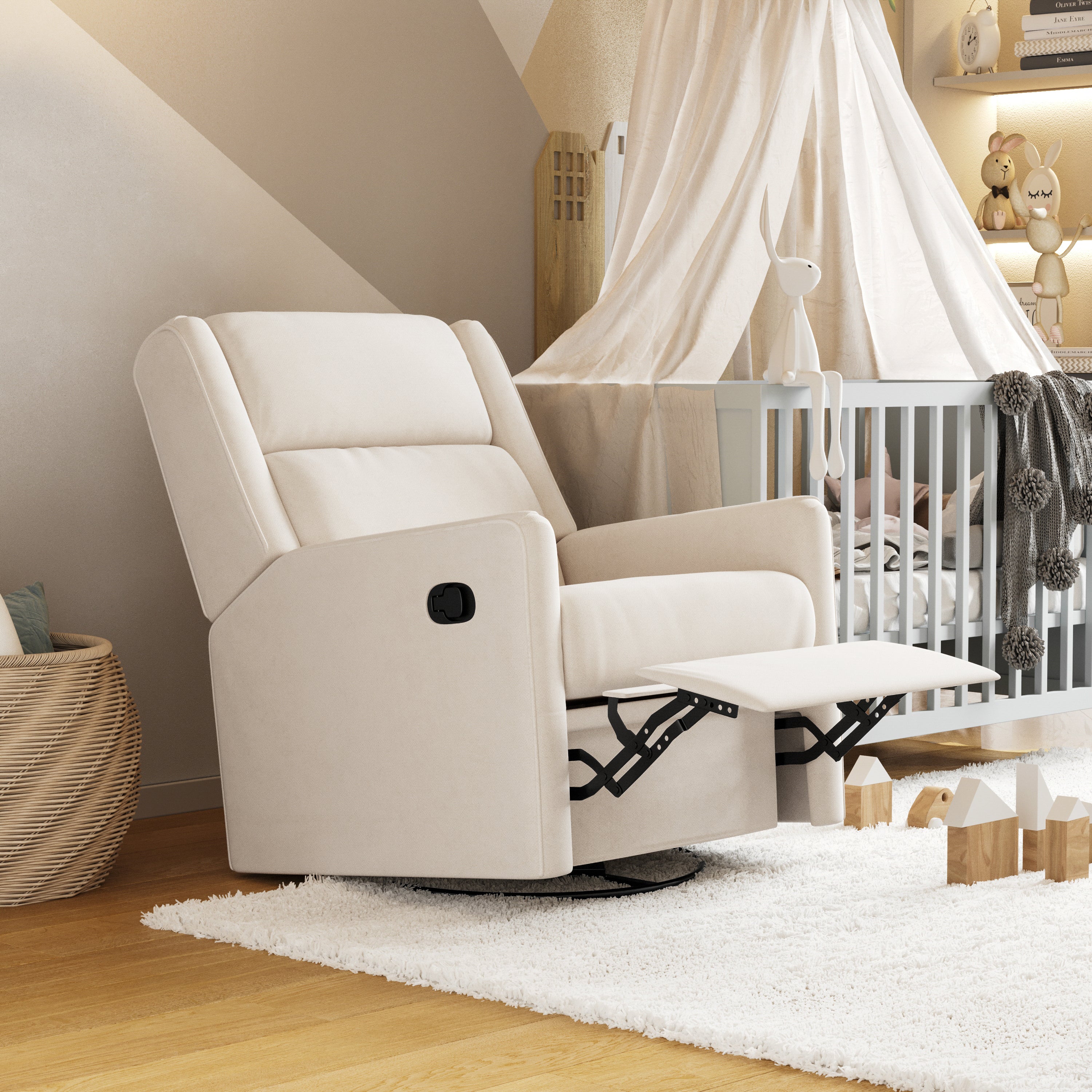 Cash Swivel Glider Rocker Recliner Chair, Manual 360 Degree Swivel Recliner Perfect for Living Room, Bedroom, or Nursery