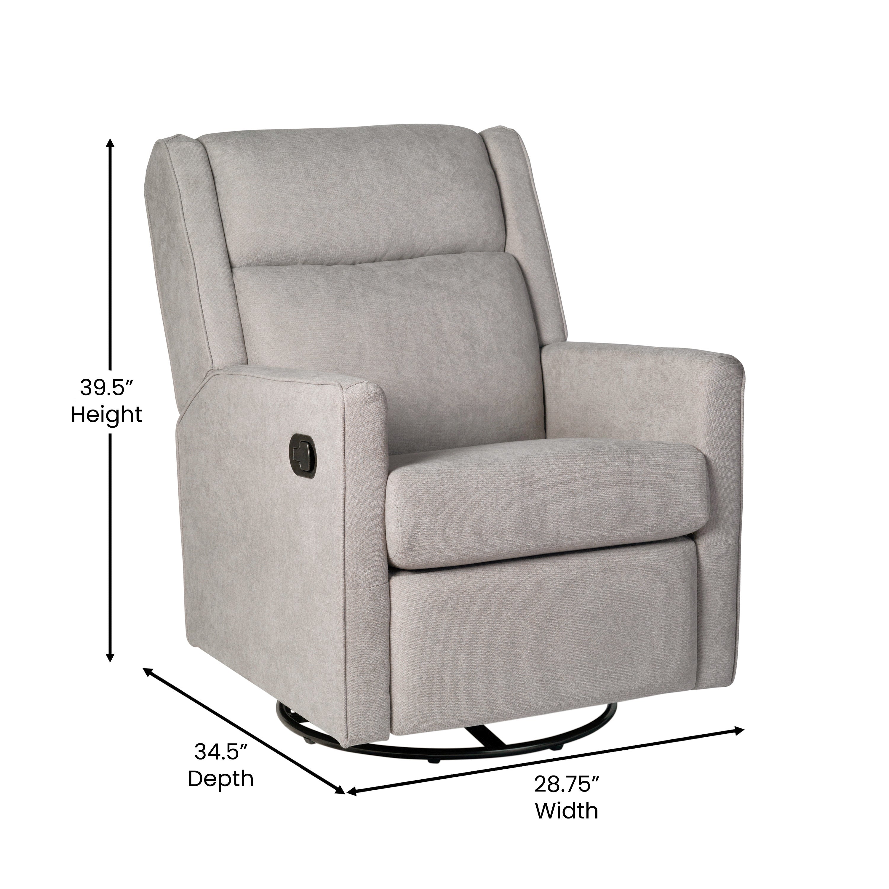 Cash Swivel Glider Rocker Recliner Chair, Manual 360 Degree Swivel Recliner Perfect for Living Room, Bedroom, or Nursery
