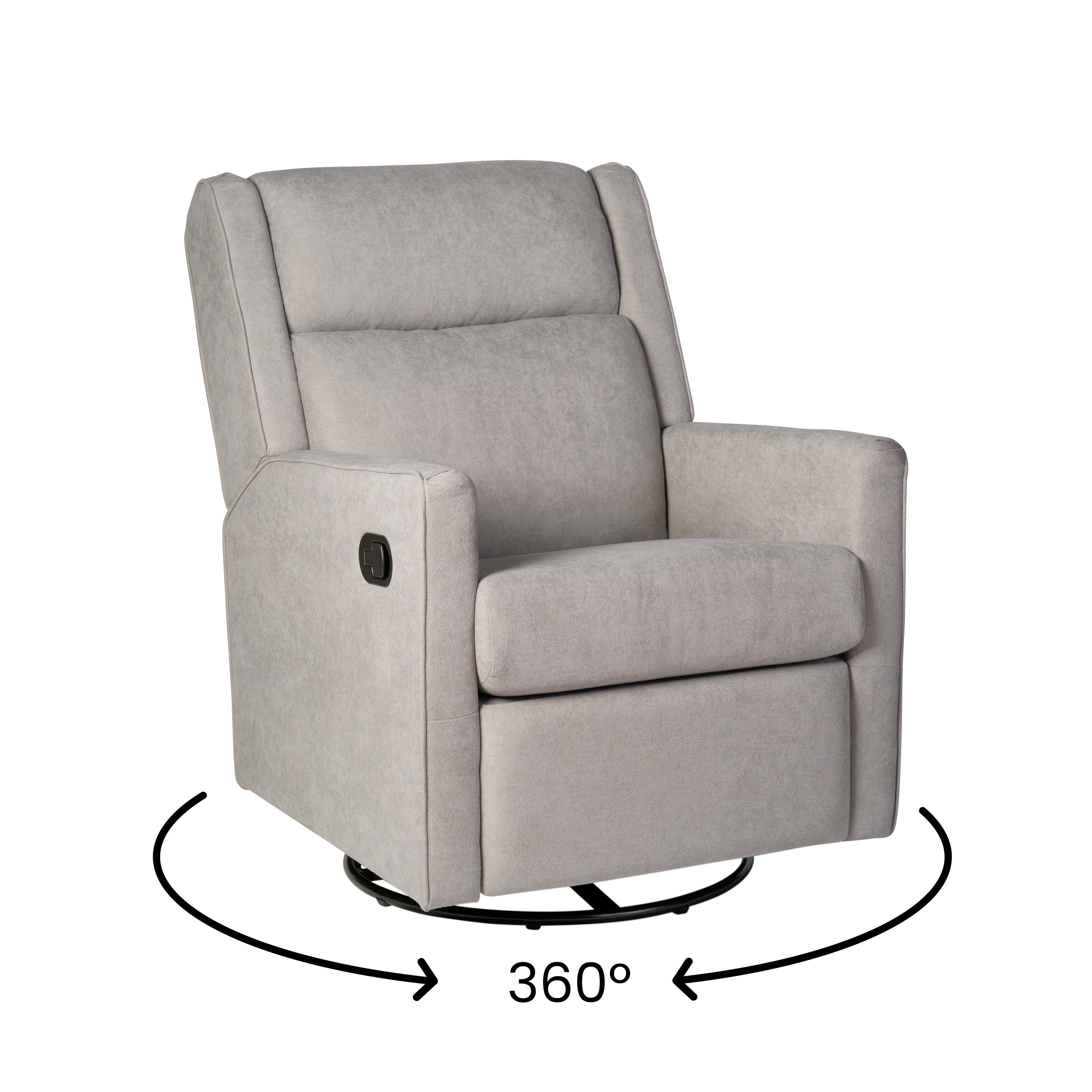 Cash Swivel Glider Rocker Recliner Chair, Manual 360 Degree Swivel Recliner Perfect for Living Room, Bedroom, or Nursery
