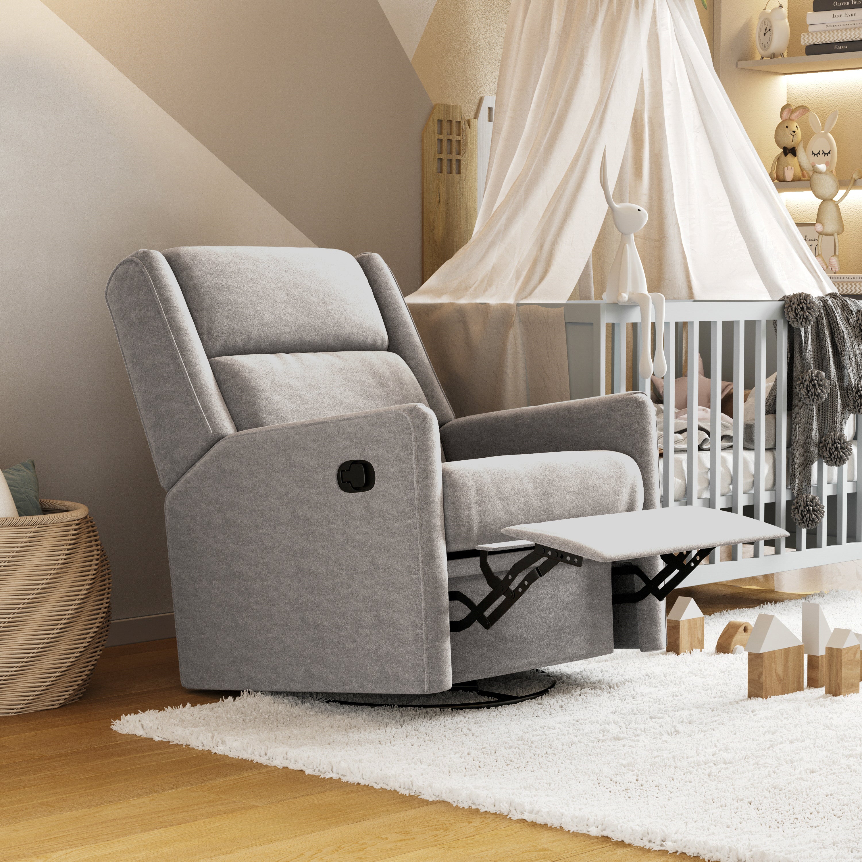 Cash Swivel Glider Rocker Recliner Chair, Manual 360 Degree Swivel Recliner Perfect for Living Room, Bedroom, or Nursery