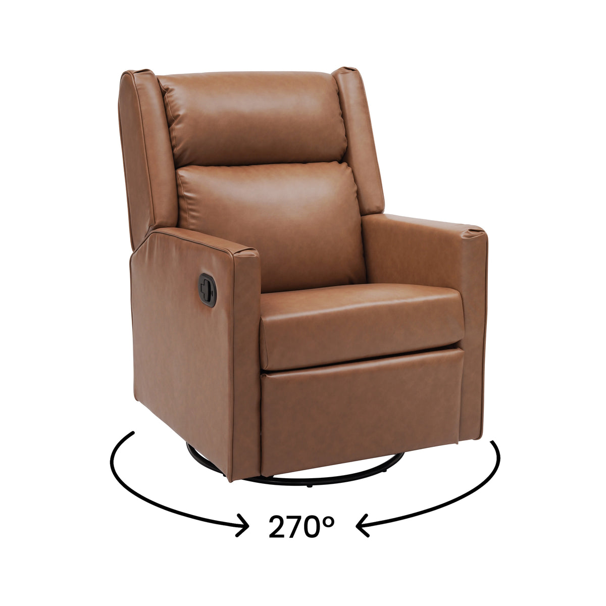 Cash Swivel Glider Rocker Manual Recliner Chair, 270 Degree Swivel, USB/USB-C Charging Ports, Perfect for Living Room or Nursery