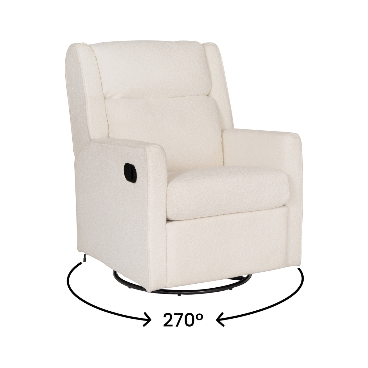 Cash Swivel Glider Rocker Manual Recliner Chair, 270 Degree Swivel, USB/USB-C Charging Ports, Perfect for Living Room or Nursery