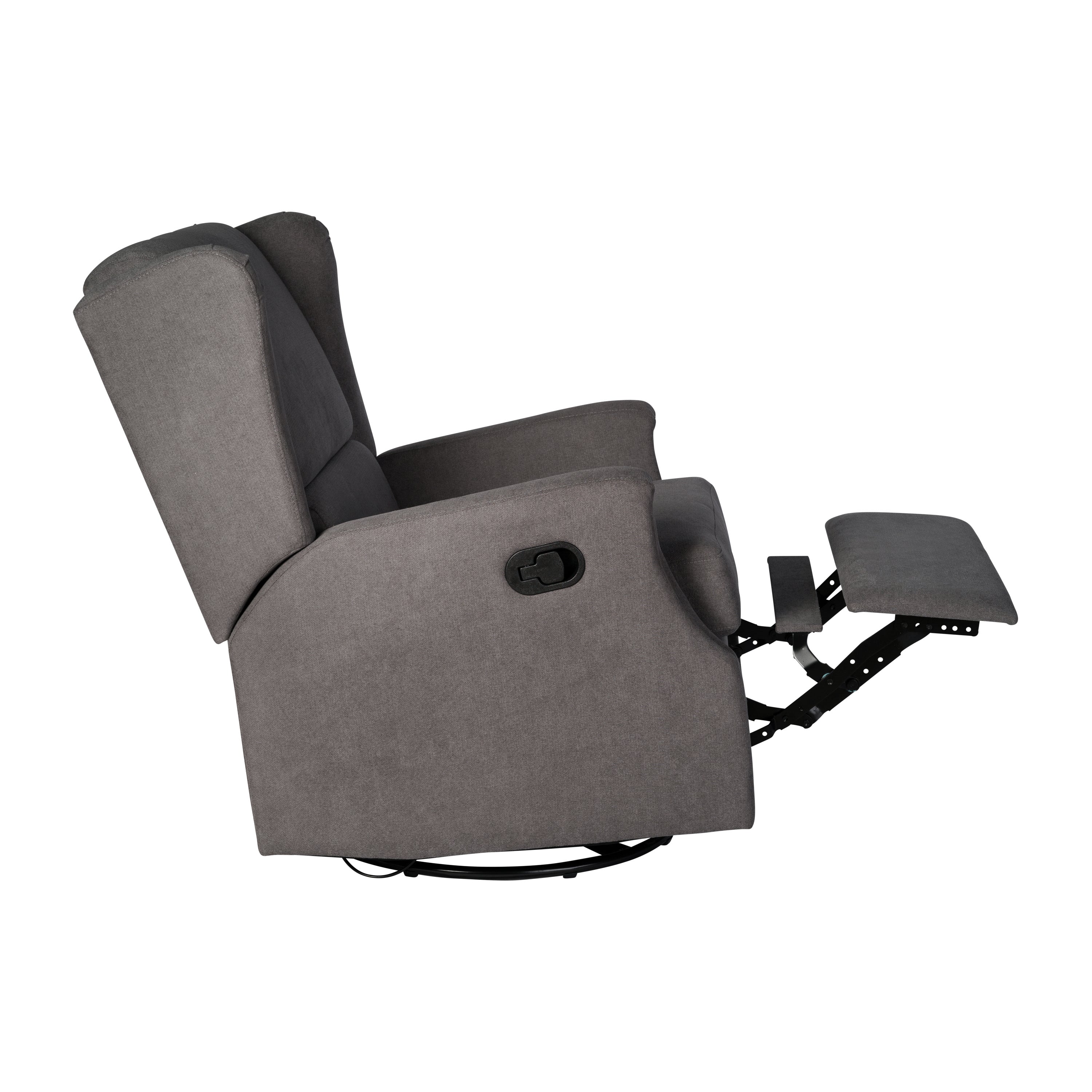 Omma Swivel Glider Rocker Recliner Chair, Manual 360 Degree Swivel Wingback Recliner Perfect for Living Room, Bedroom, or Nursery