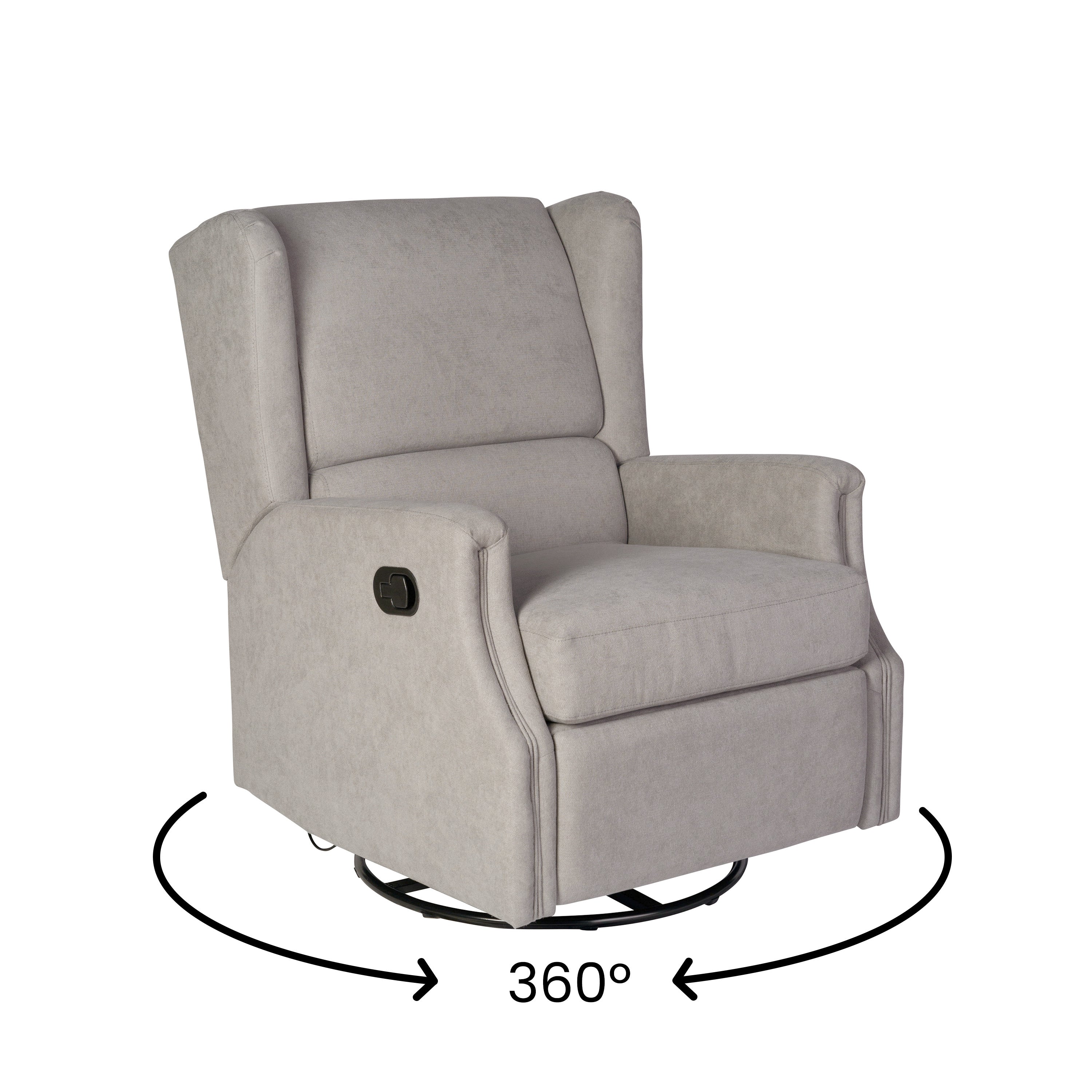 Omma Swivel Glider Rocker Recliner Chair, Manual 360 Degree Swivel Wingback Recliner Perfect for Living Room, Bedroom, or Nursery
