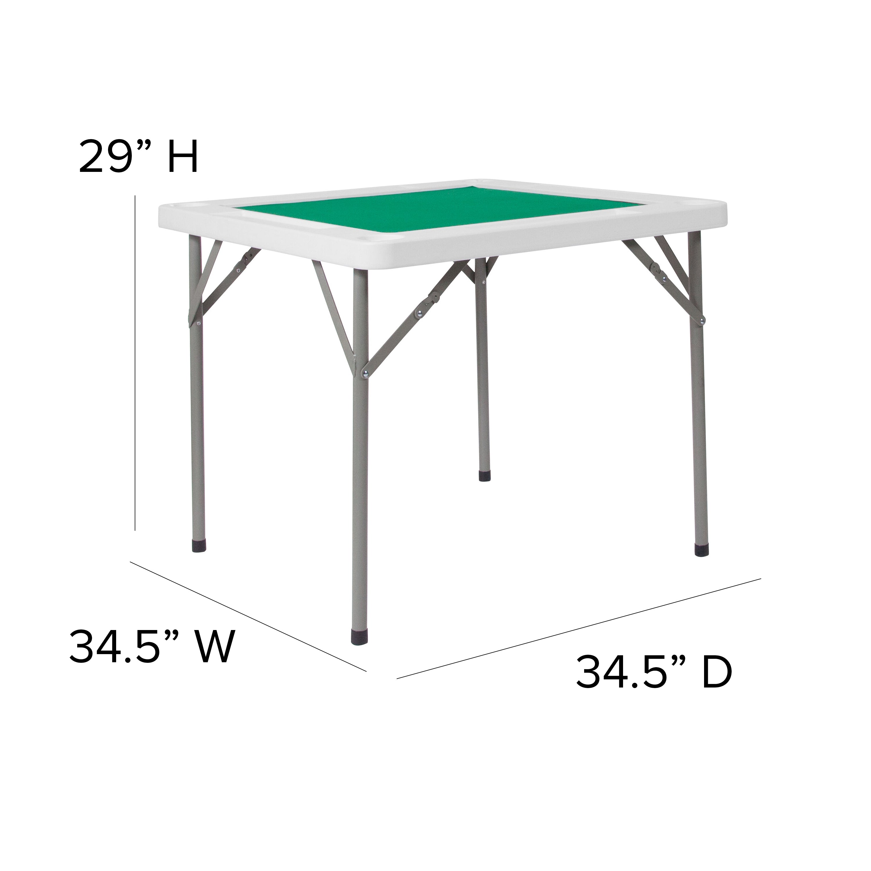 34.5" Square 4-Player Folding Card Game Table with Playing Surface and Cup Holders-Square Game and Card Table-Flash Furniture-Wall2Wall Furnishings