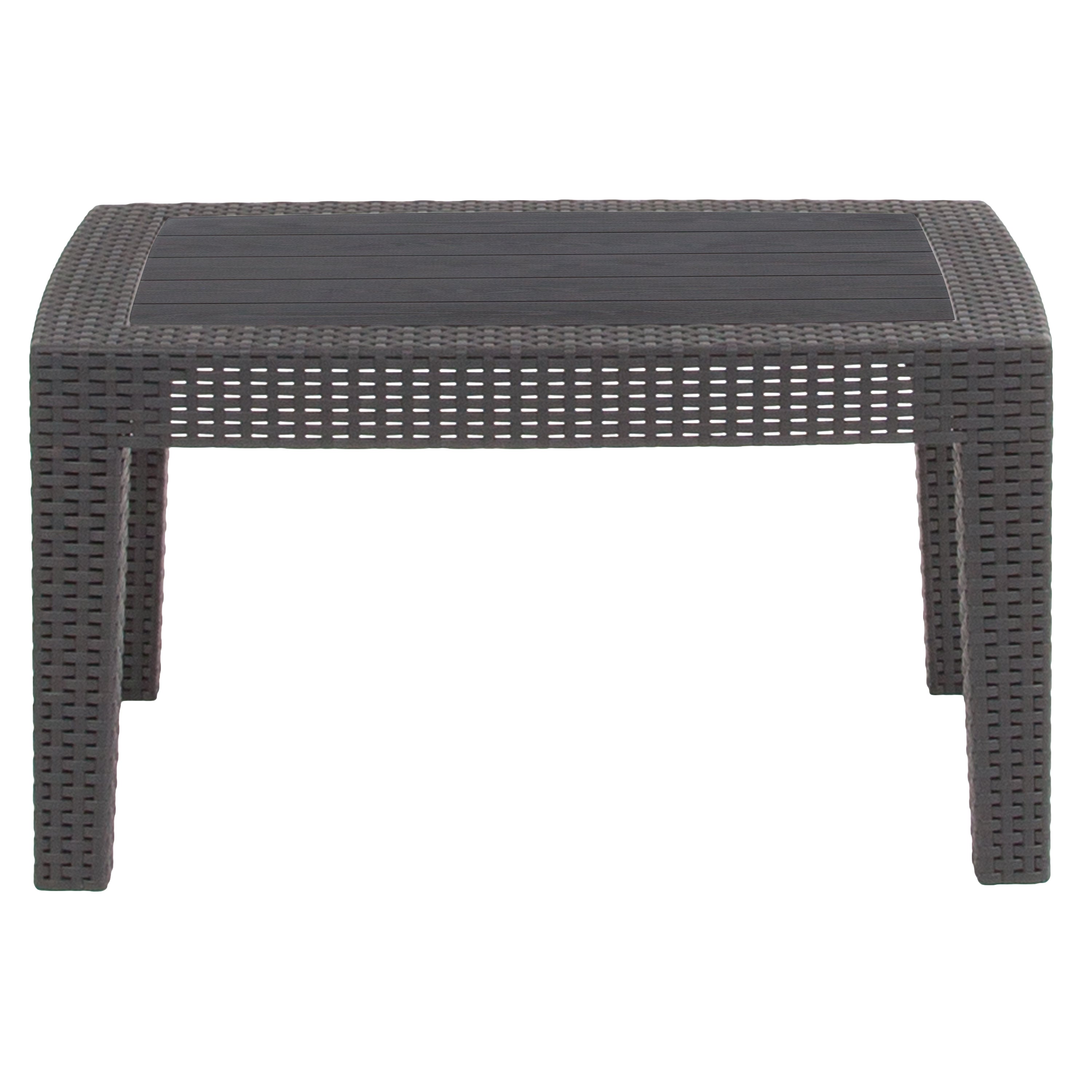 Seneca Rattan Coffee Table-Outdoor Coffee Table-Flash Furniture-Wall2Wall Furnishings