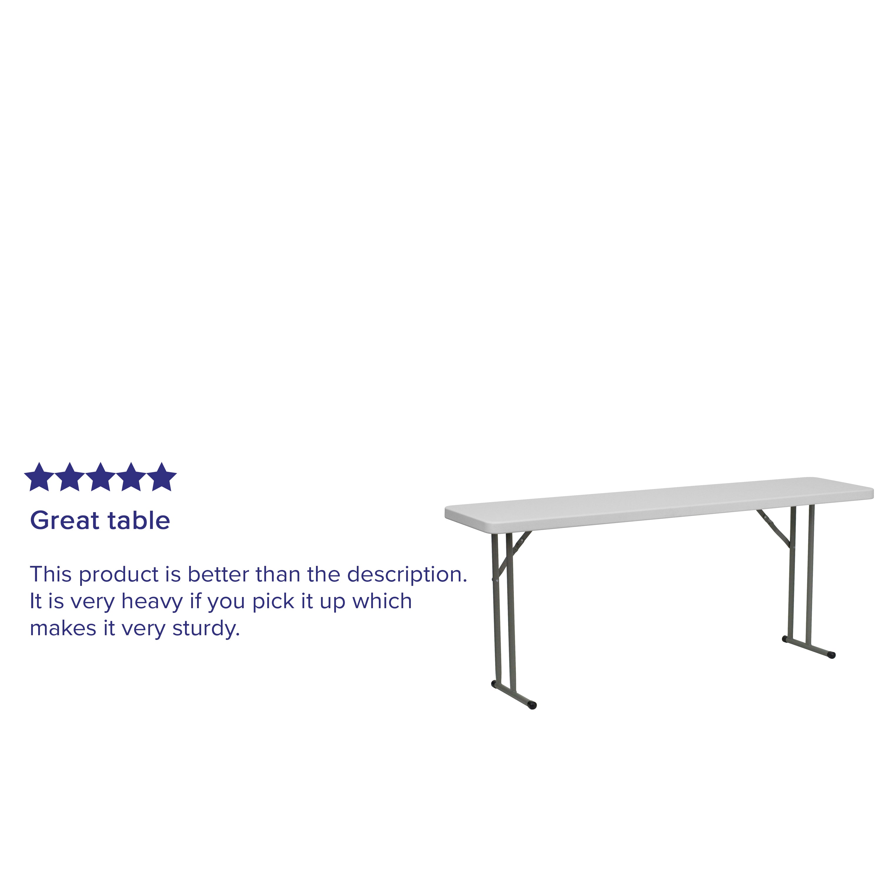 6-Foot Plastic Folding Training Table-Rectangular Plastic Folding Table-Flash Furniture-Wall2Wall Furnishings