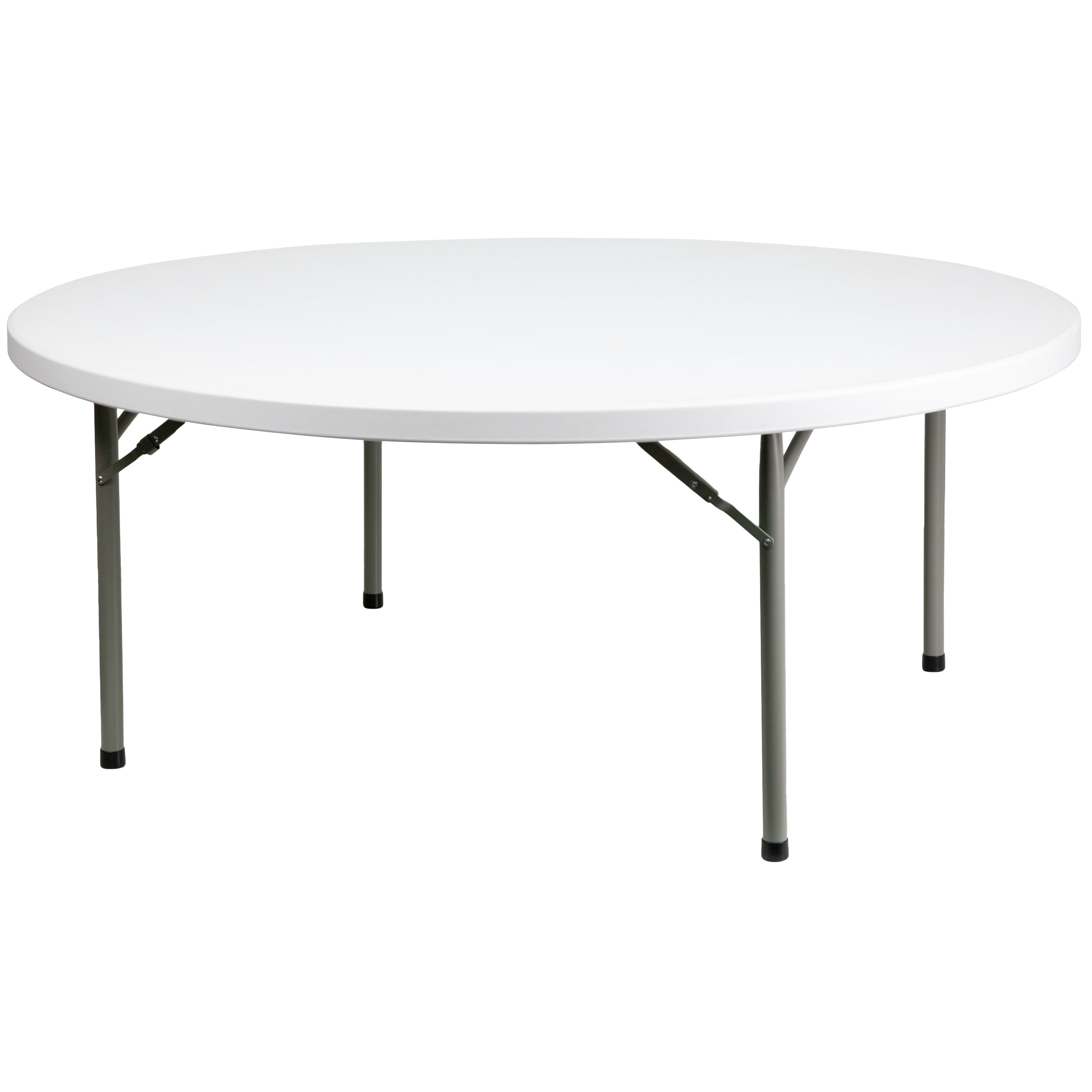 6-Foot Round Plastic Folding Table-Round Plastic Folding Table-Flash Furniture-Wall2Wall Furnishings