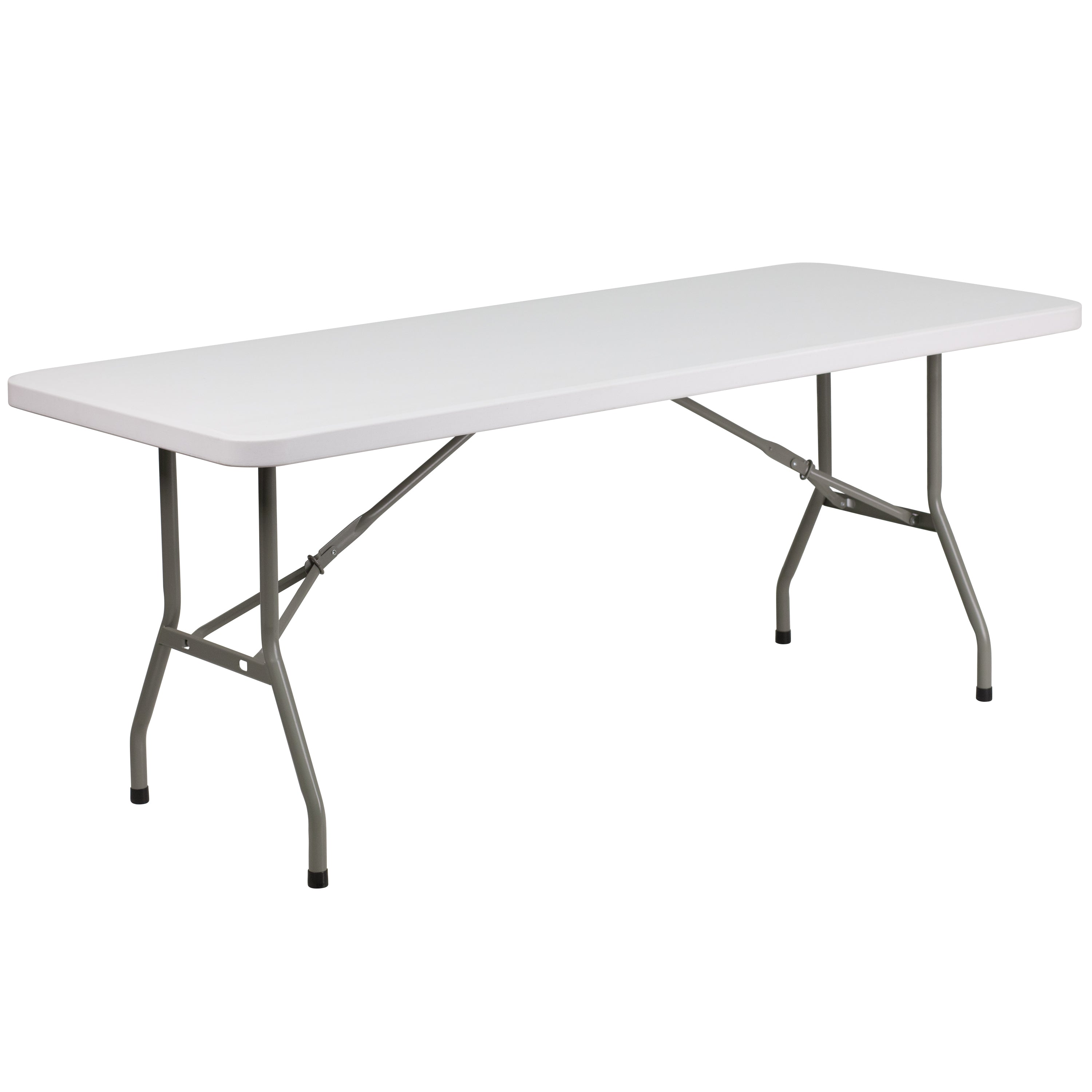 6-Foot Plastic Folding Table-Rectangular Plastic Folding Table-Flash Furniture-Wall2Wall Furnishings