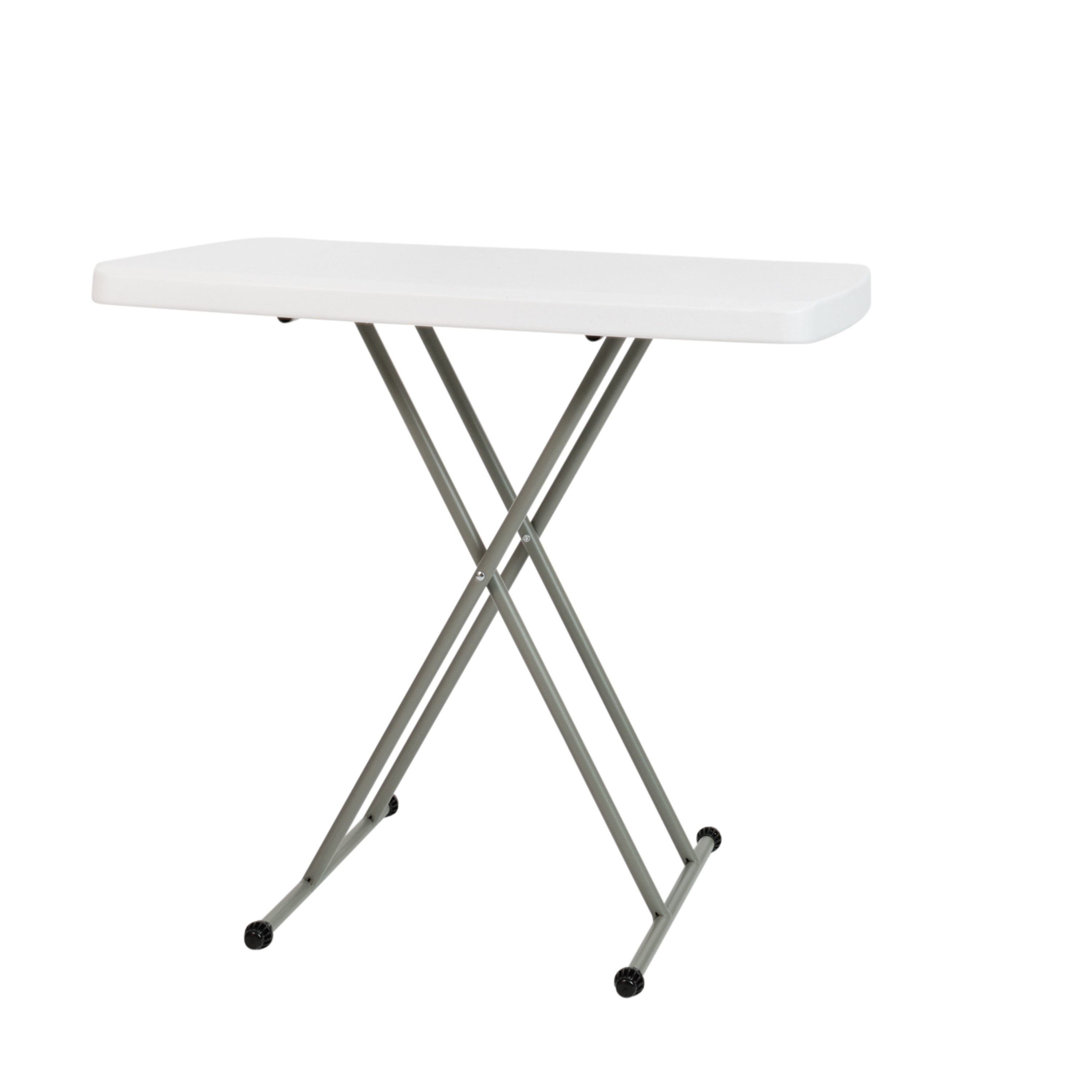 Indoor/Outdoor Plastic Folding Table, Adjustable Height Commercial Grade Side Table, Laptop Table, TV Tray-Adjustable Folding Table-Flash Furniture-Wall2Wall Furnishings