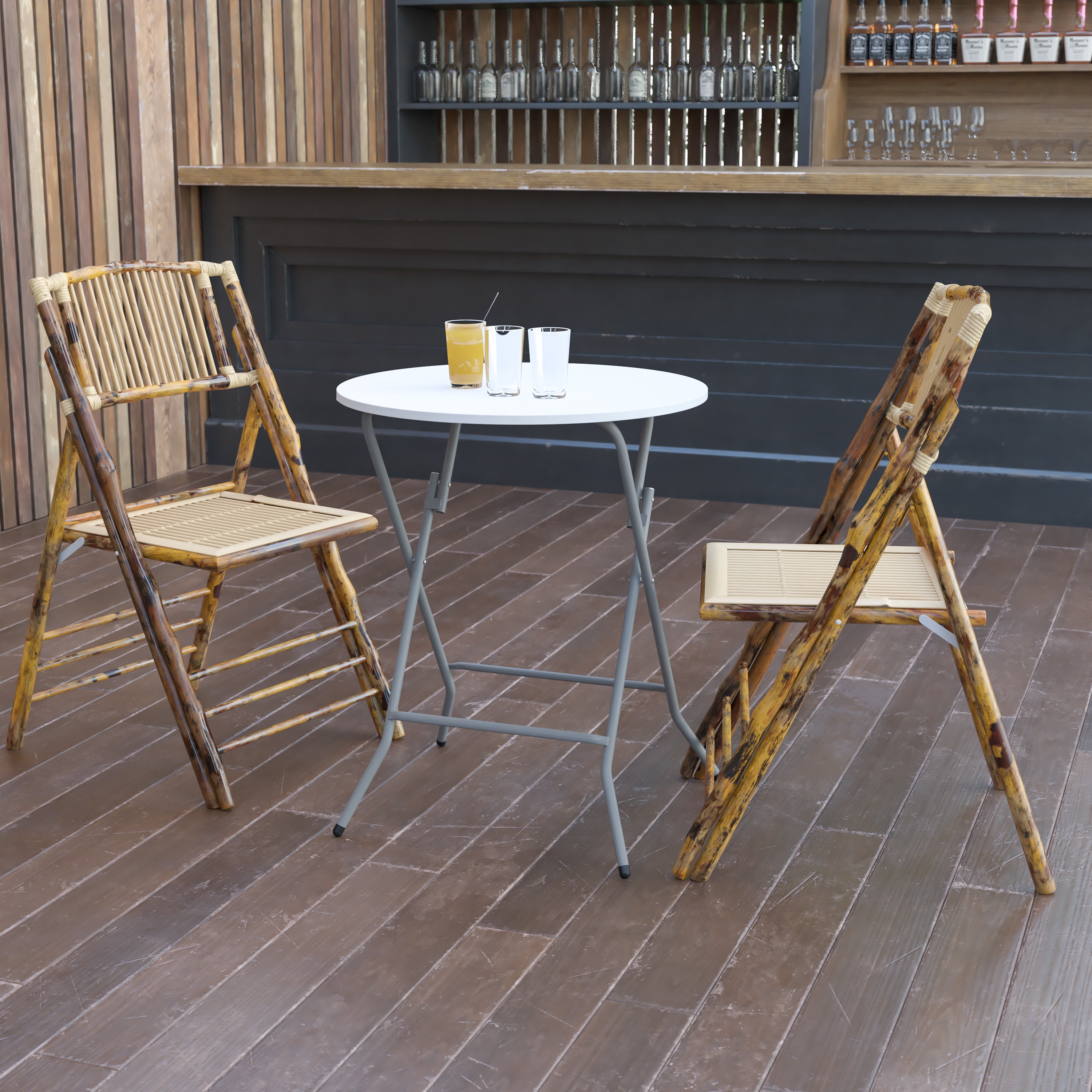 2-Foot Round Plastic Folding Table-Round Plastic Folding Table-Flash Furniture-Wall2Wall Furnishings