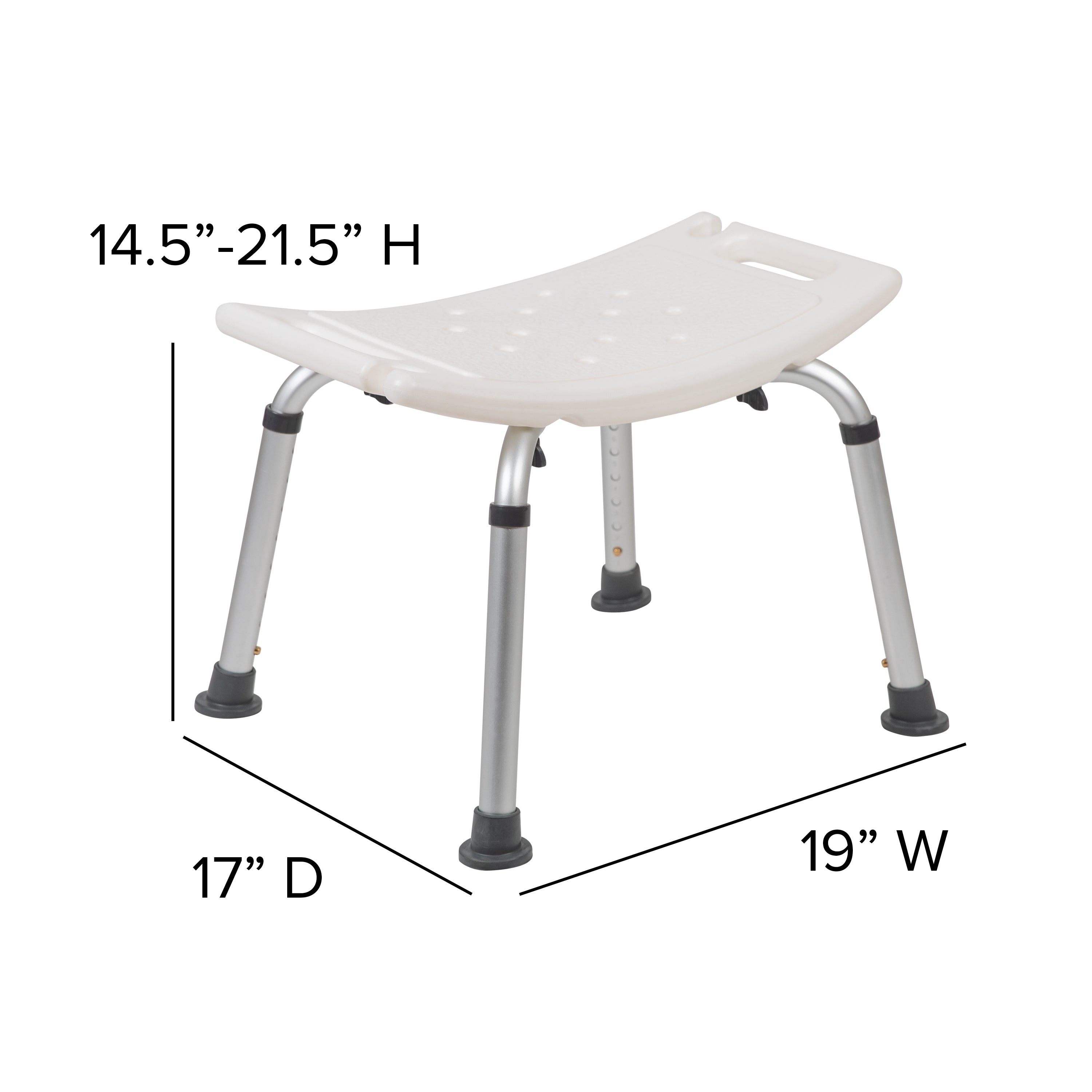 HERCULES Series Tool-Free and Quick Assembly, 300 Lb. Capacity, Adjustable Bath & Shower Chair with Non-slip Feet-Bath Safety-Flash Furniture-Wall2Wall Furnishings