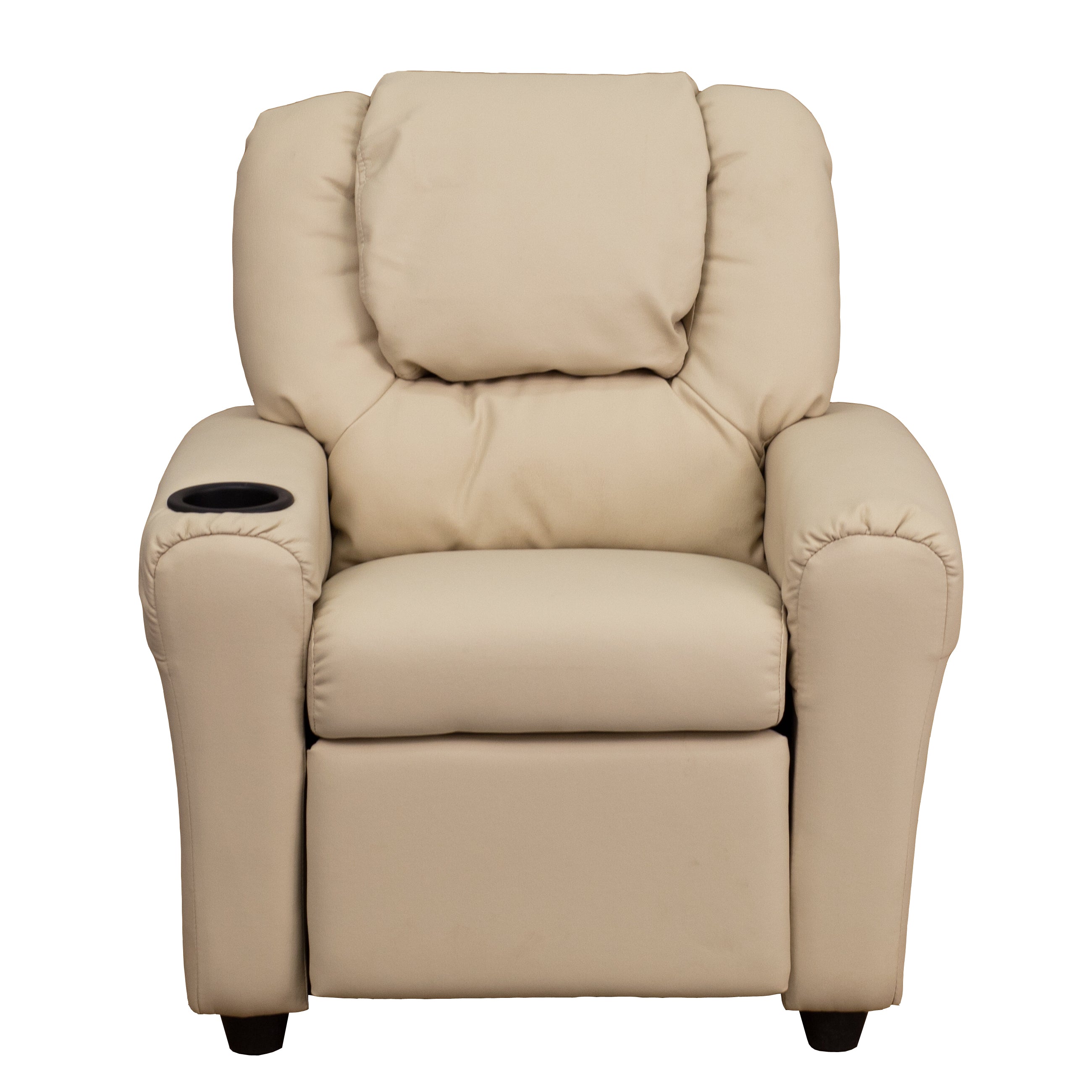 Contemporary Kids Recliner with Cup Holder and Headrest