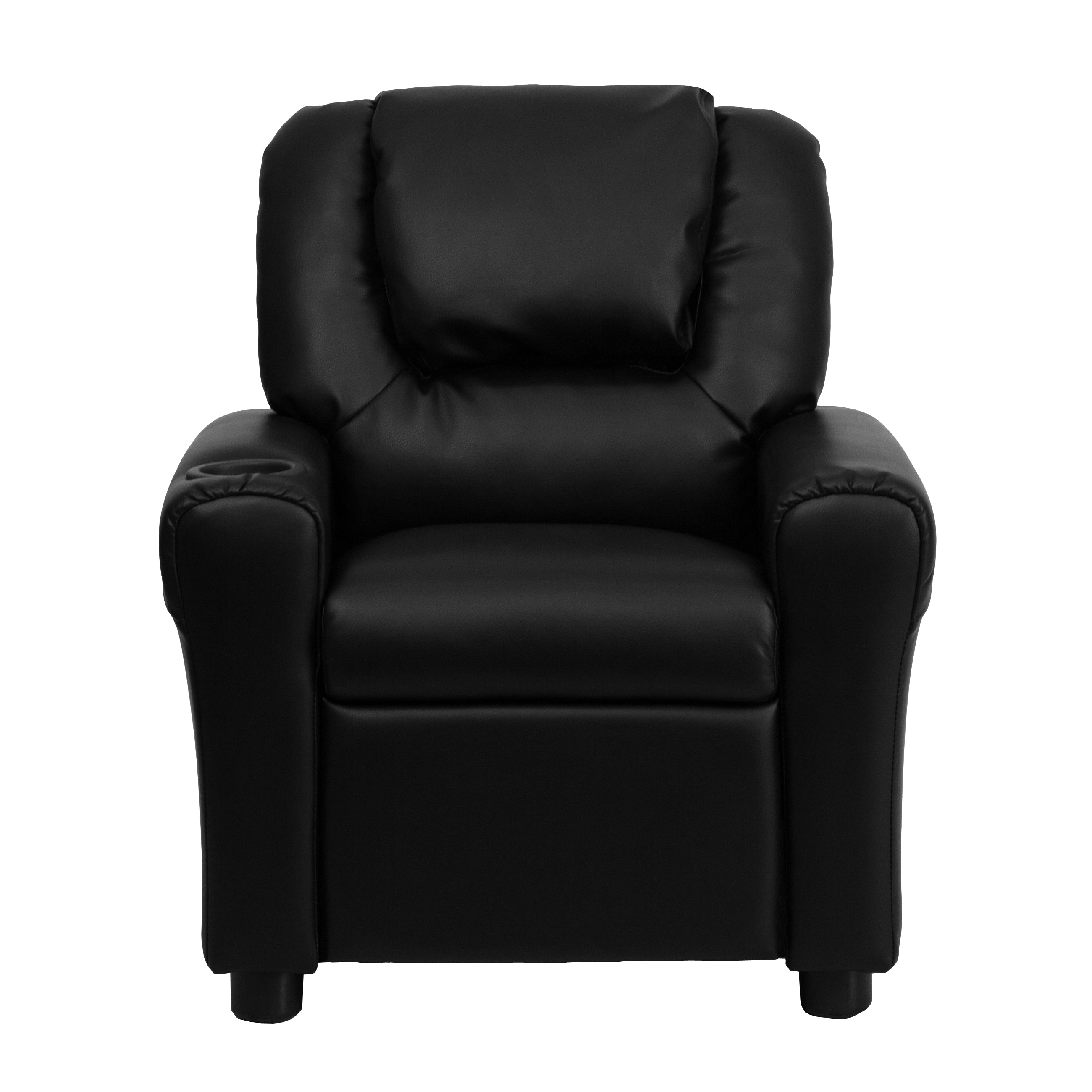 Contemporary Kids Recliner with Cup Holder and Headrest