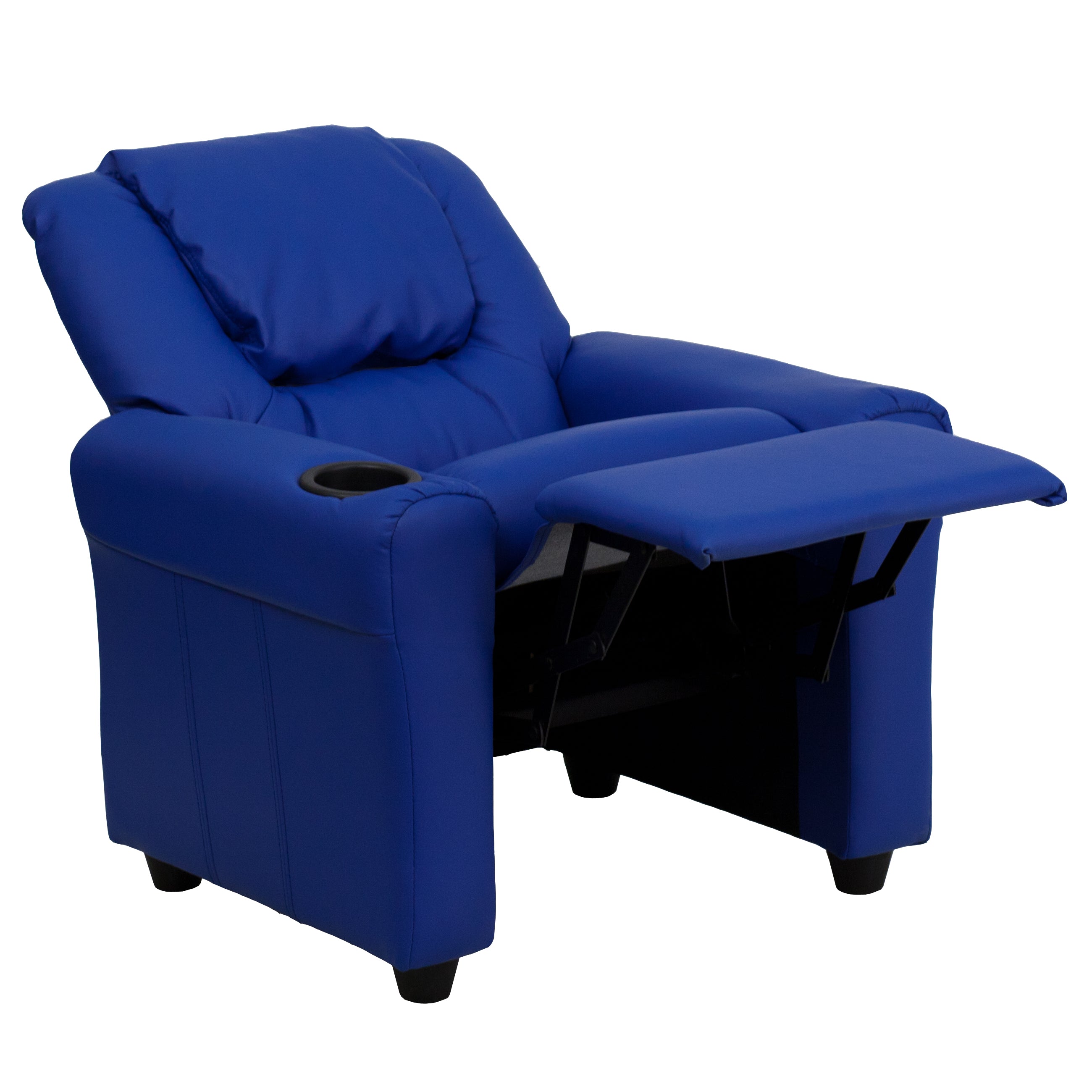 Contemporary Kids Recliner with Cup Holder and Headrest