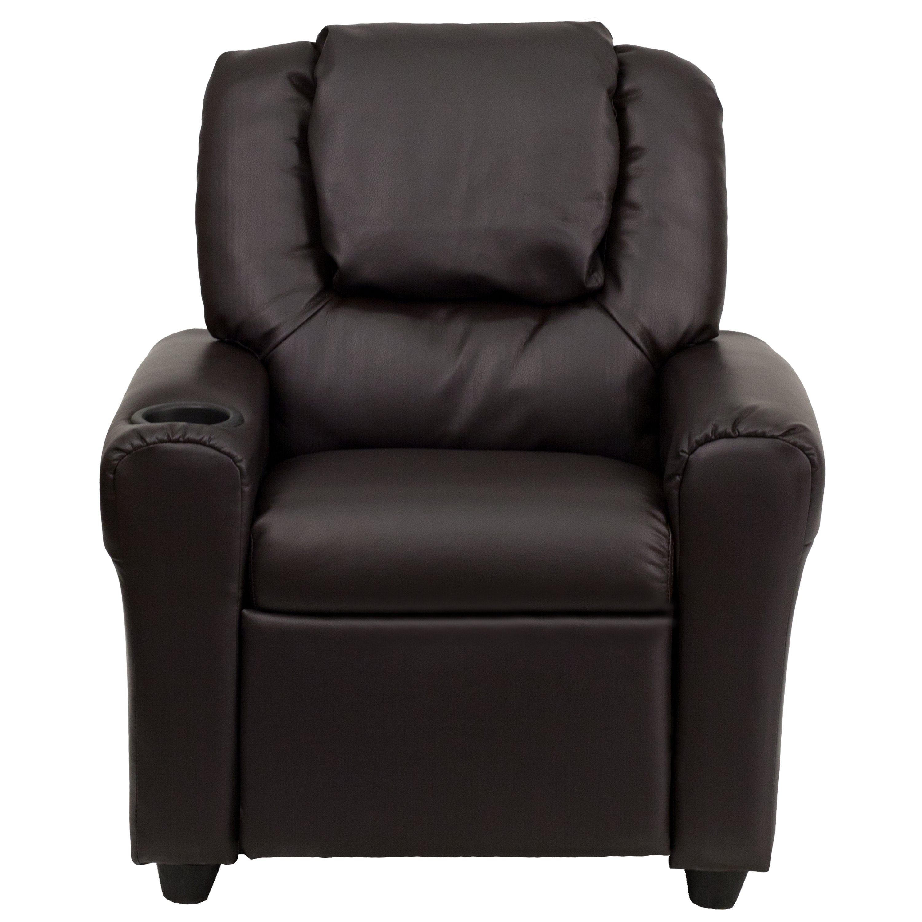 Contemporary Kids Recliner with Cup Holder and Headrest