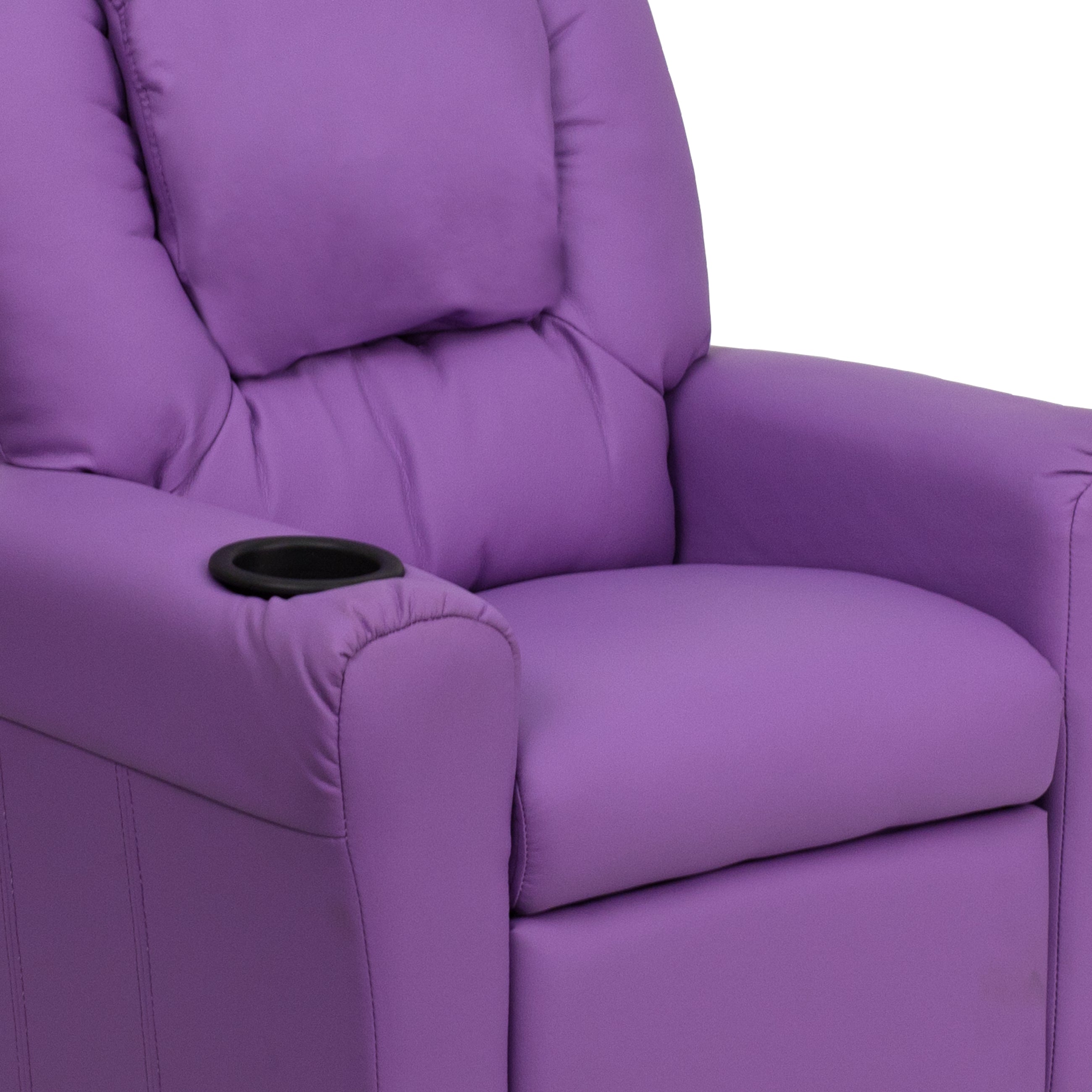 Contemporary Kids Recliner with Cup Holder and Headrest