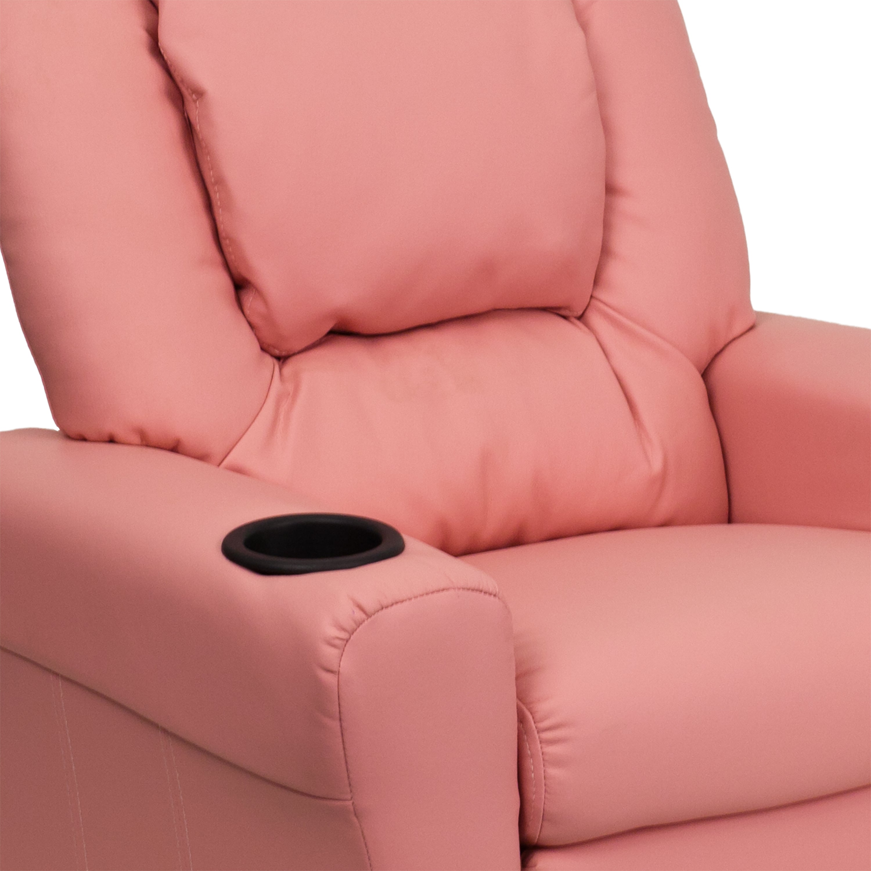 Contemporary Kids Recliner with Cup Holder and Headrest