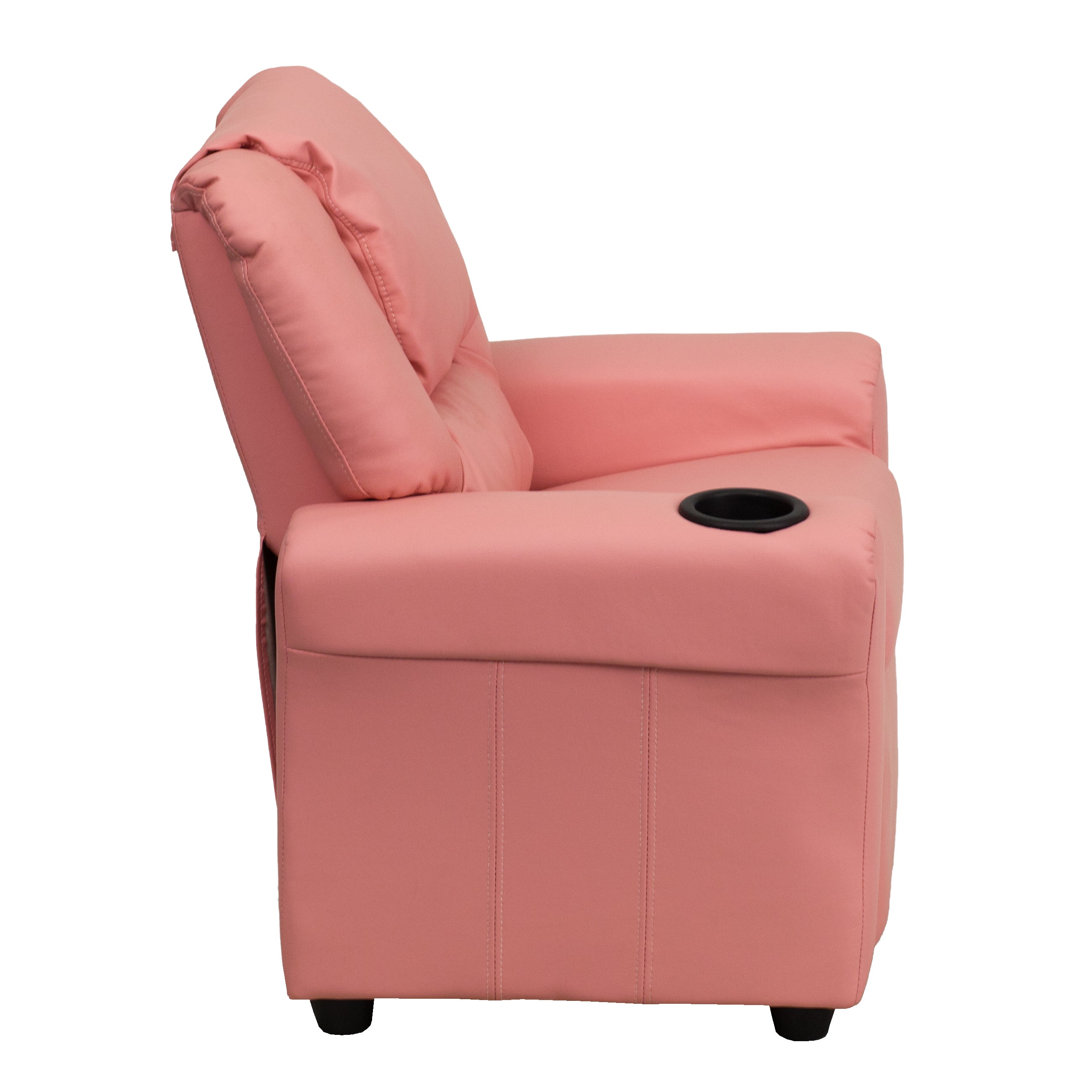 Contemporary Kids Recliner with Cup Holder and Headrest