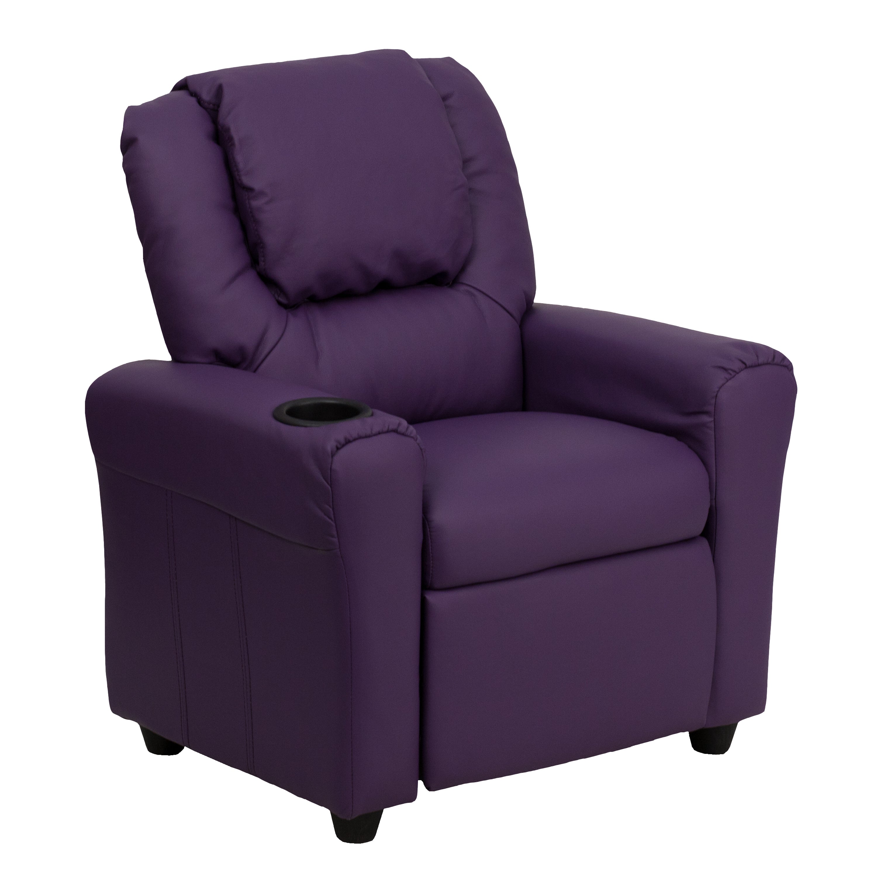 Contemporary Kids Recliner with Cup Holder and Headrest
