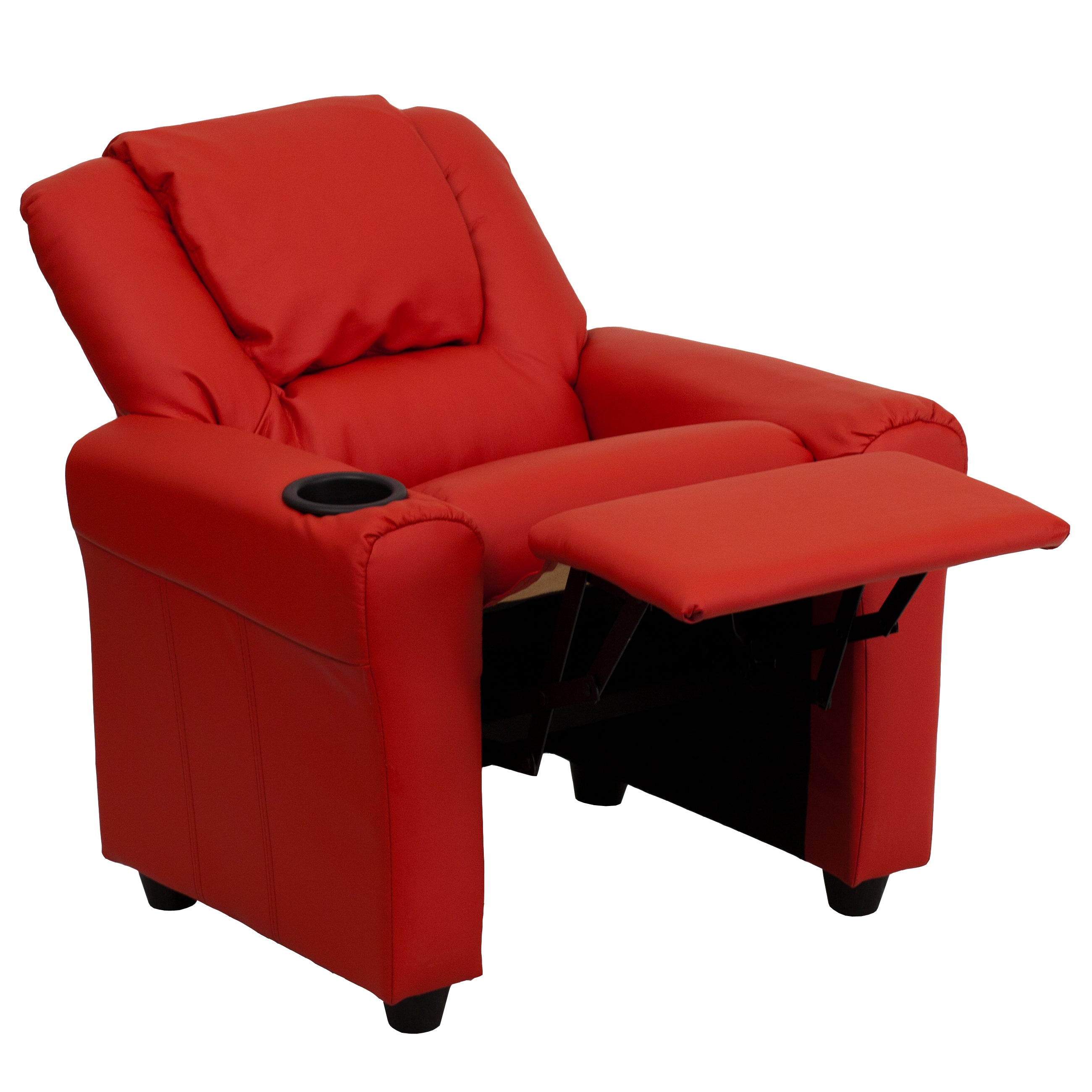 Contemporary Kids Recliner with Cup Holder and Headrest