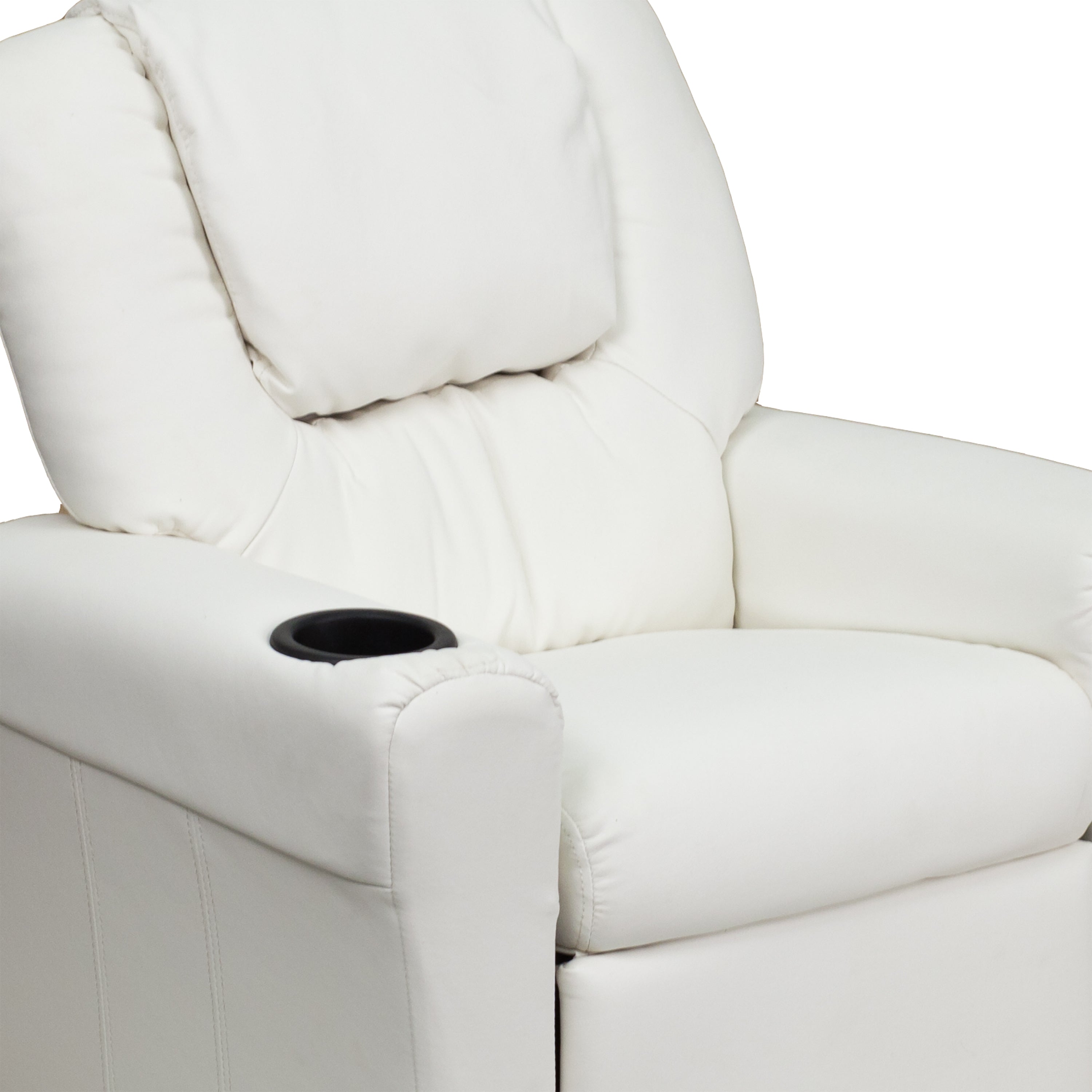 Contemporary Kids Recliner with Cup Holder and Headrest