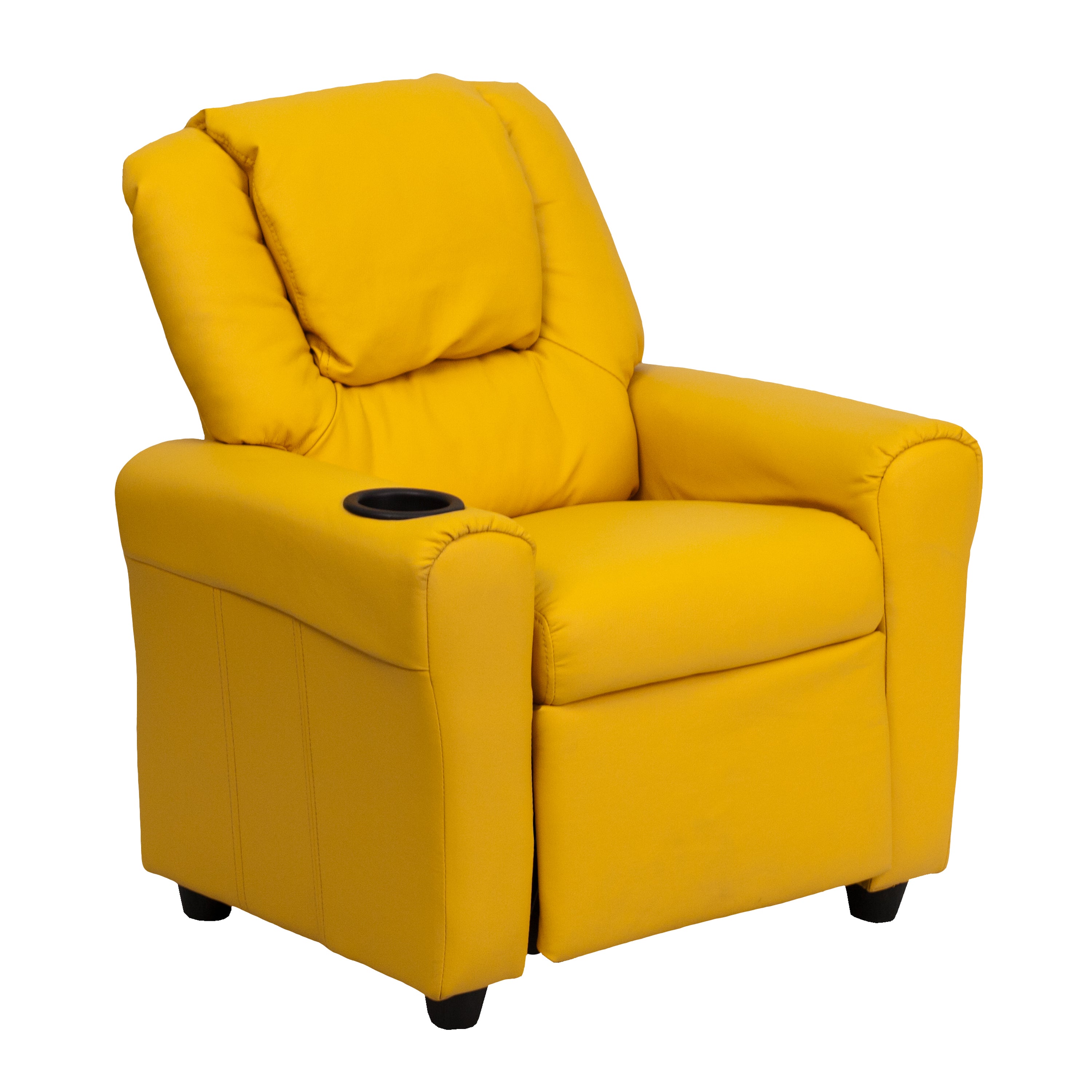 Contemporary Kids Recliner with Cup Holder and Headrest