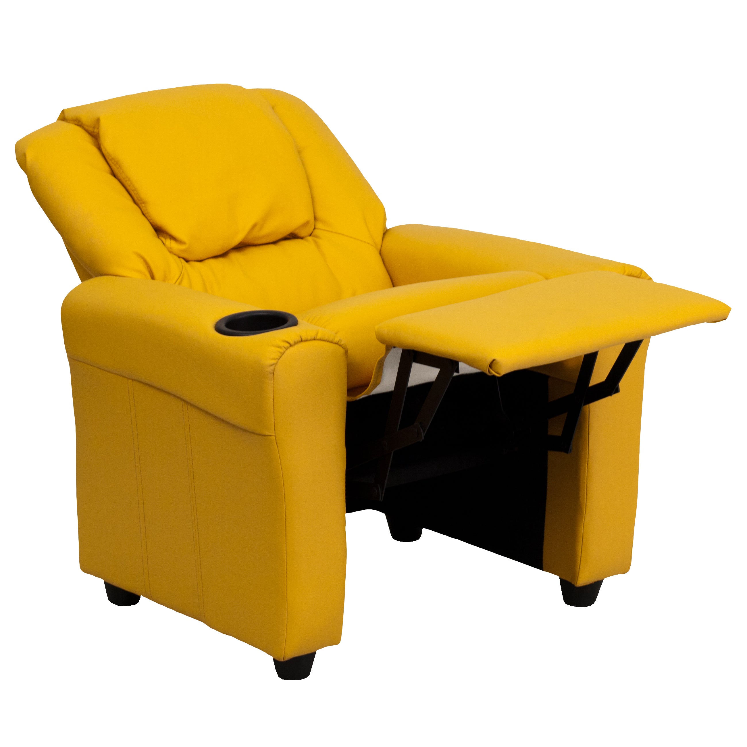 Contemporary Kids Recliner with Cup Holder and Headrest
