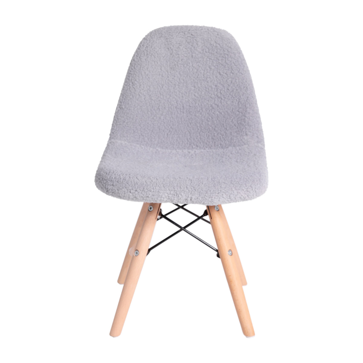 Zula Kid's Modern Padded Armless Faux Shearling Accent Chair with Beechwood Legs