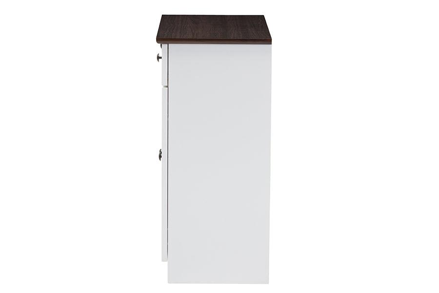 Lauren Modern and Contemporary Two-tone and Buffet Kitchen Cabinet with Two Doors and Two Drawers