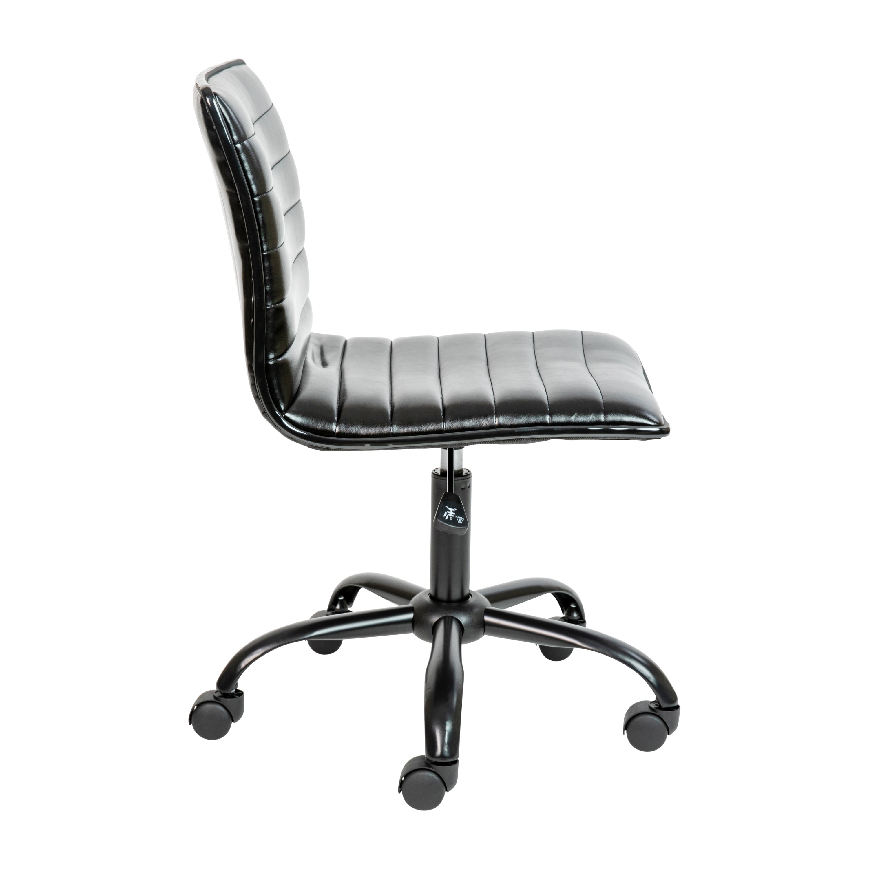 Low Back Designer Armless Ribbed Swivel Task Office Chair