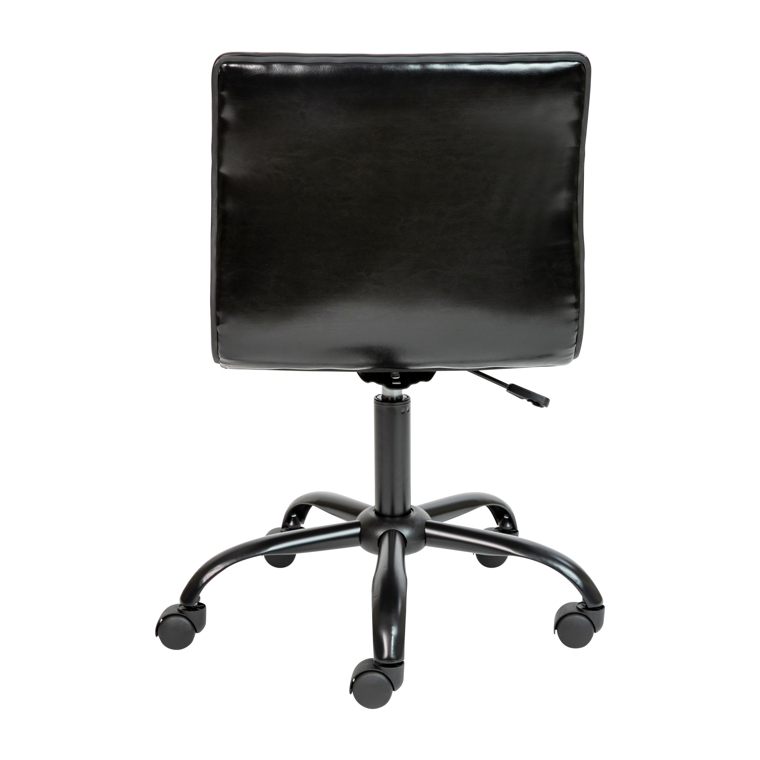 Low Back Designer Armless Ribbed Swivel Task Office Chair