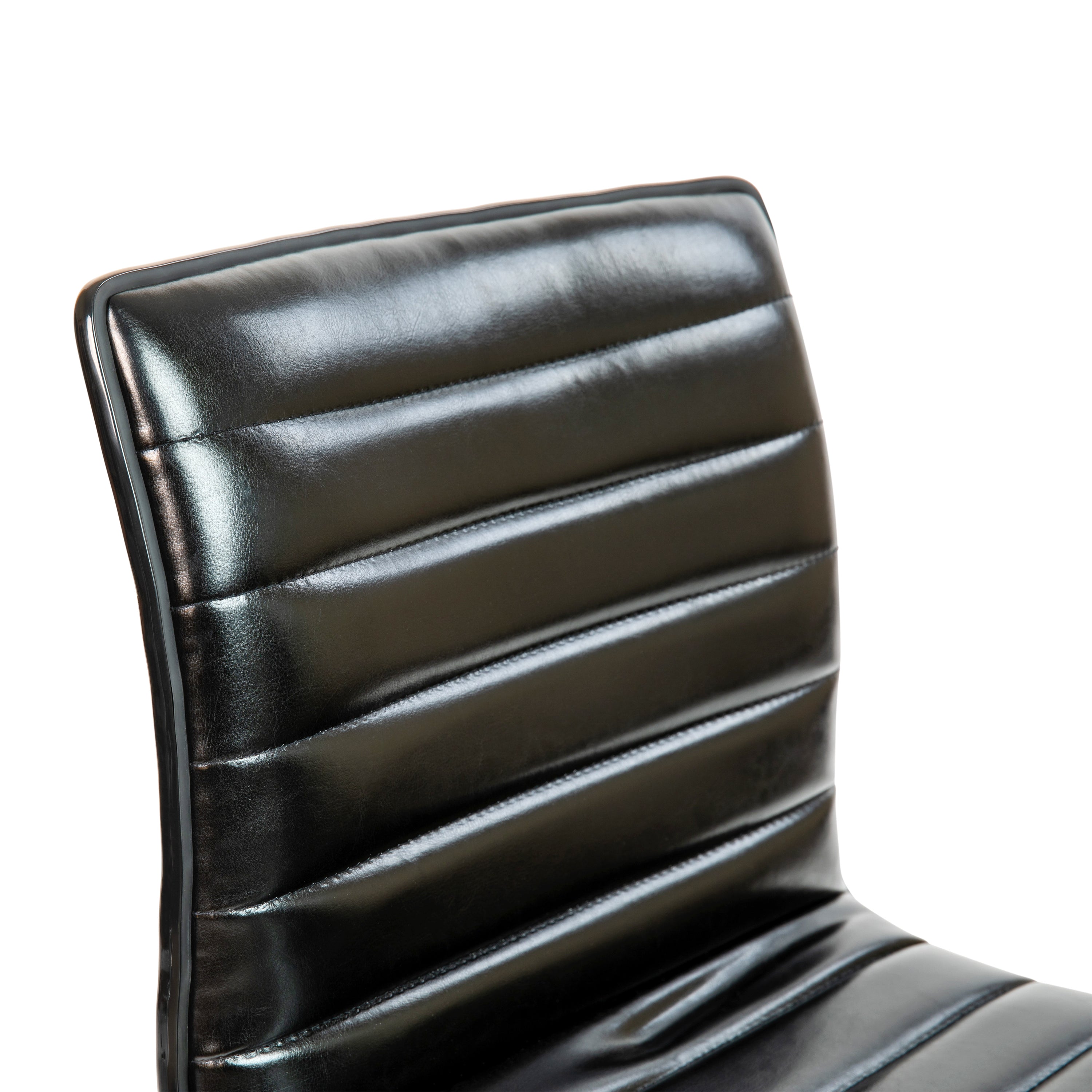 Low Back Designer Armless Ribbed Swivel Task Office Chair