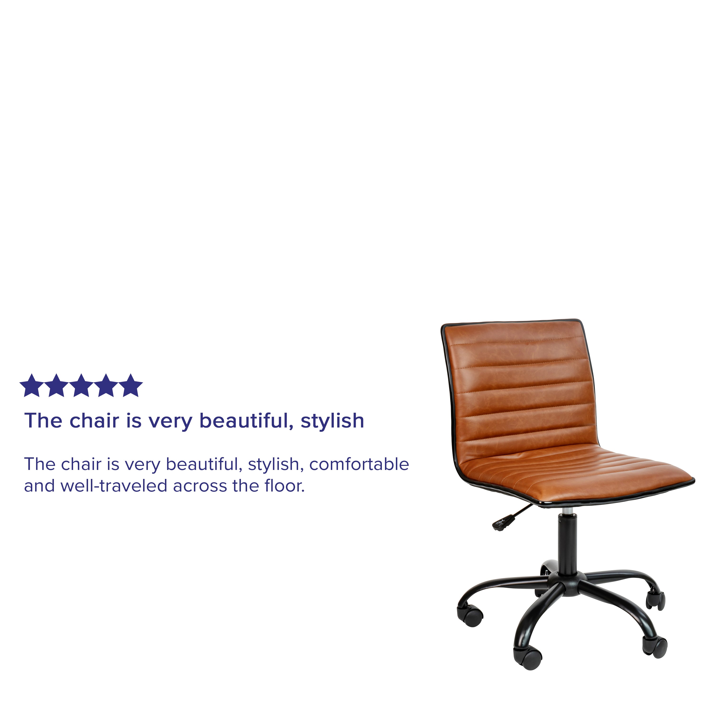 Low Back Designer Armless Ribbed Swivel Task Office Chair