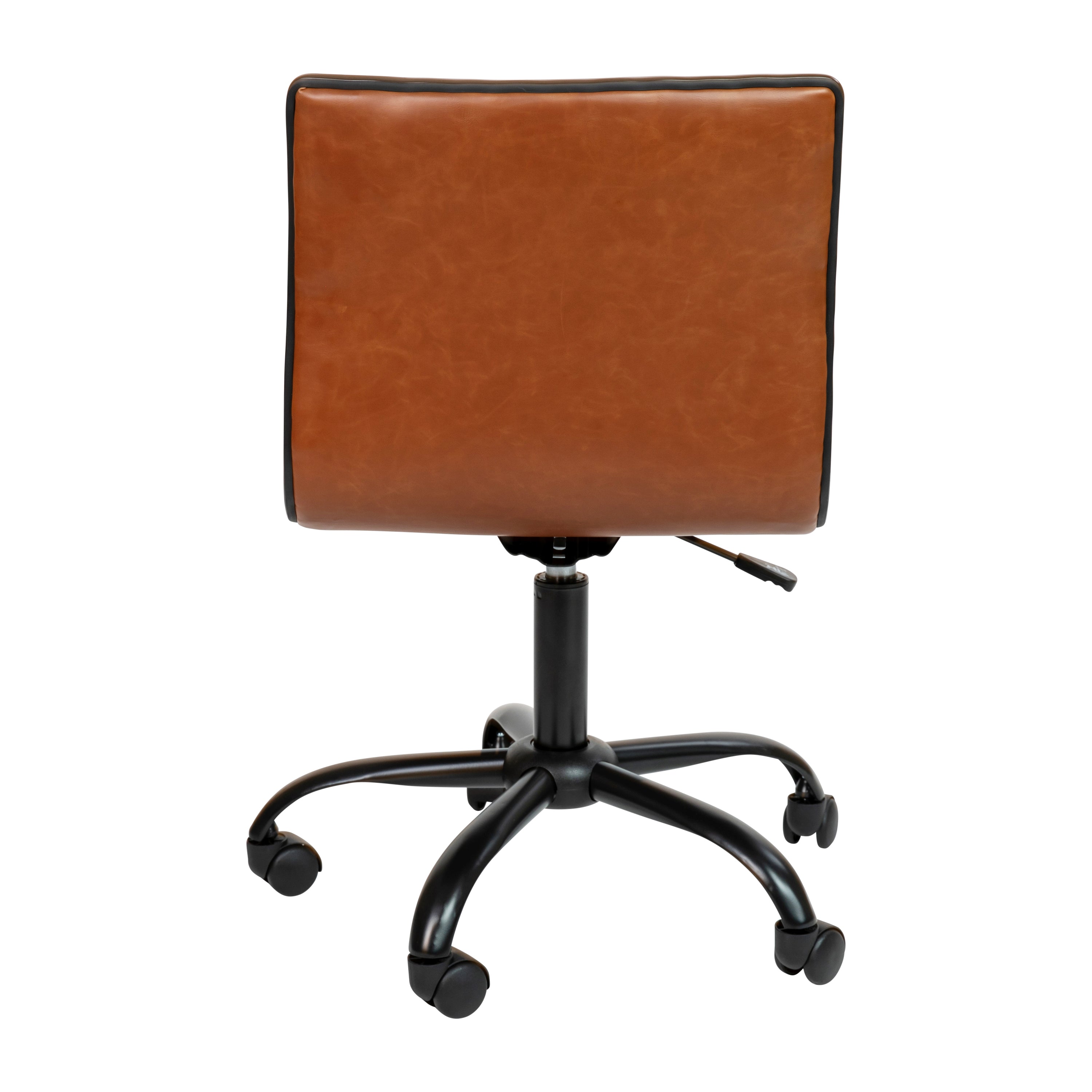Low Back Designer Armless Ribbed Swivel Task Office Chair