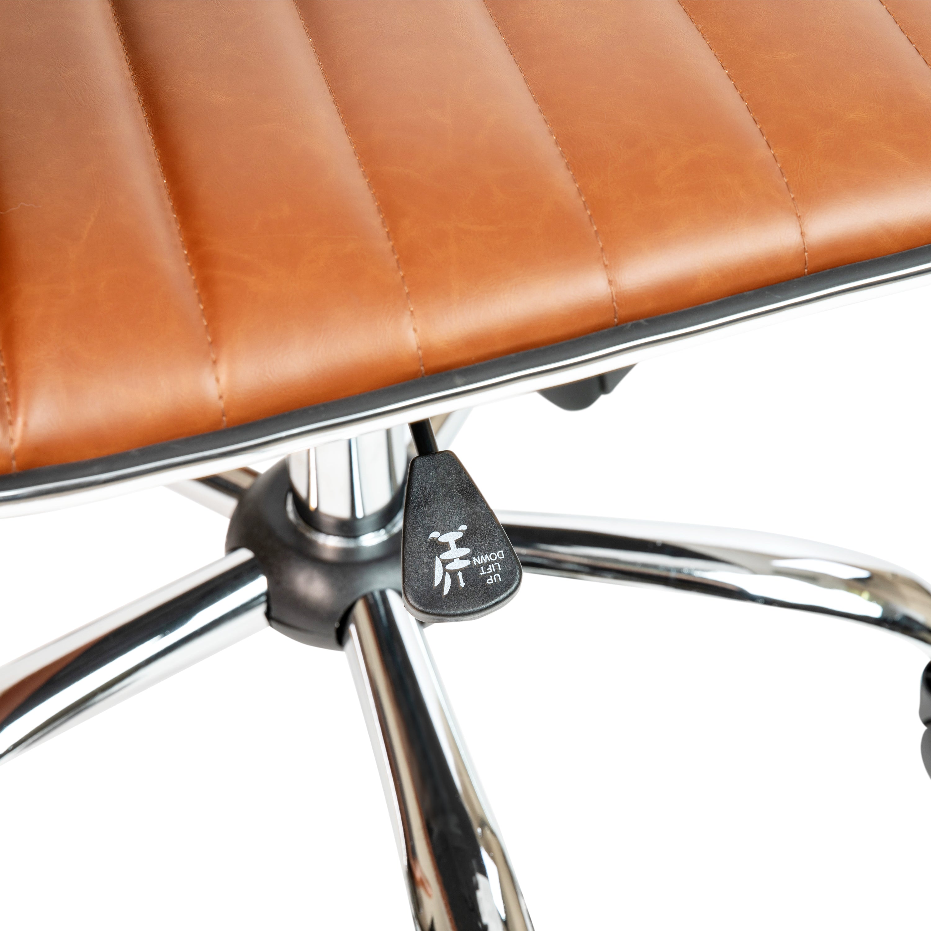 Low Back Designer Armless Ribbed Swivel Task Office Chair