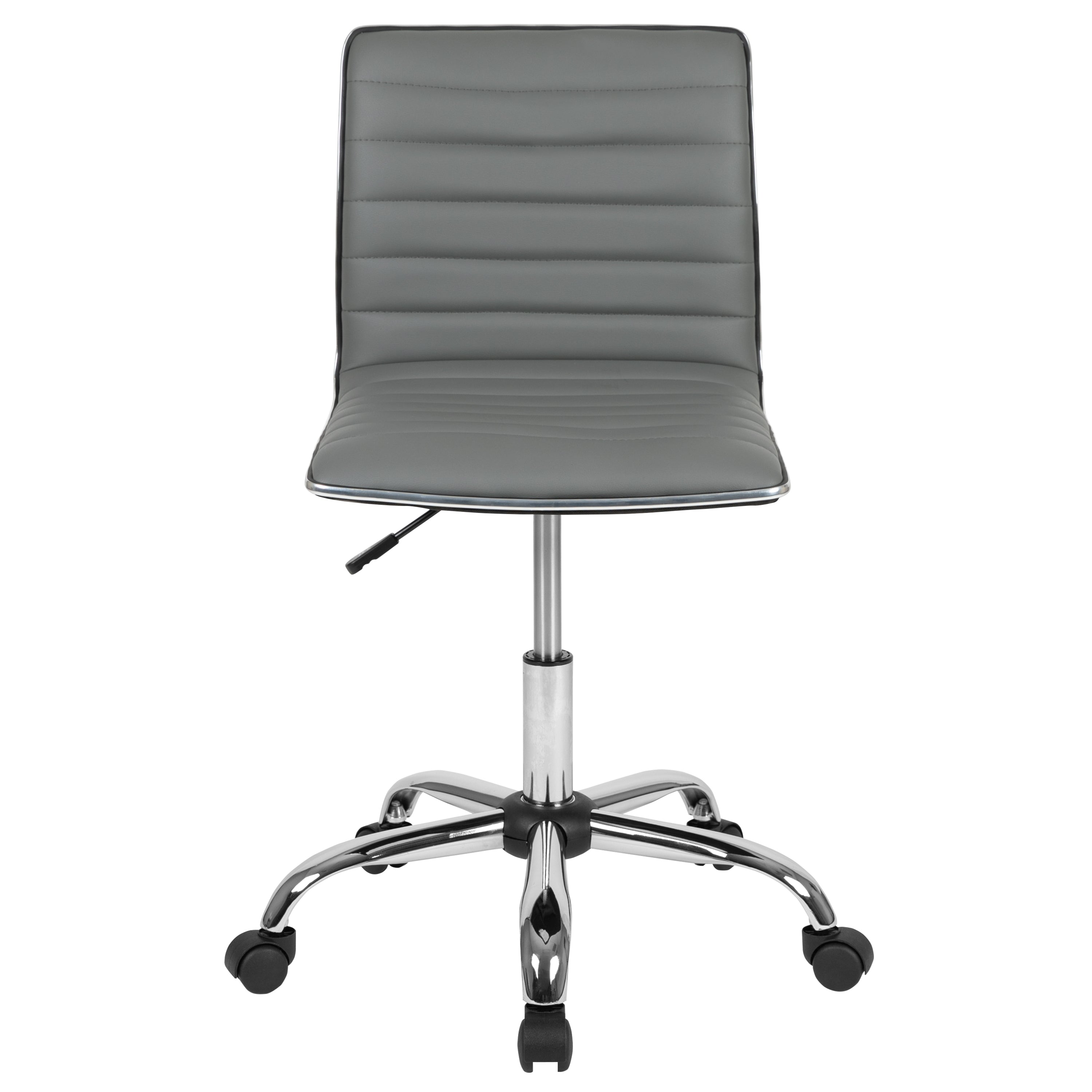 Low Back Designer Armless Ribbed Swivel Task Office Chair