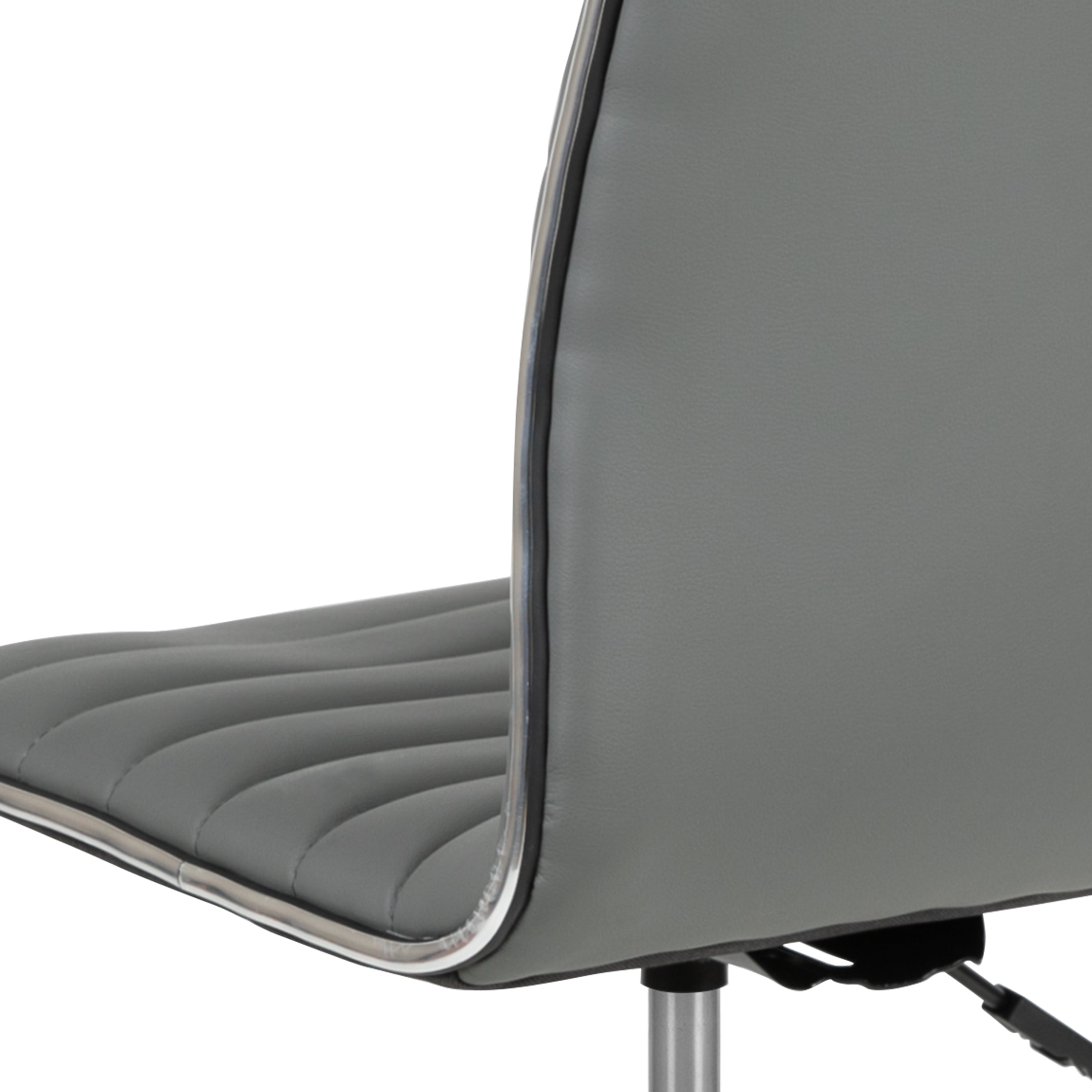 Low Back Designer Armless Ribbed Swivel Task Office Chair